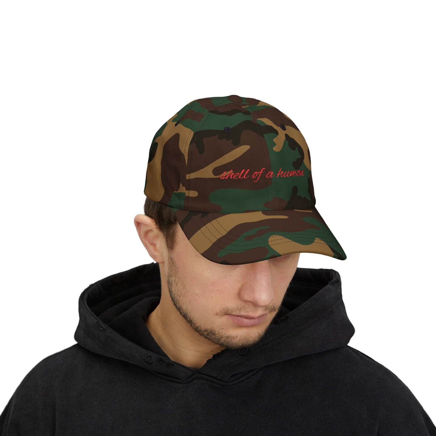 Shell of a Human Cap- Funny Burnout Embroidered Cap, Sarcastic Mood Hat, Mental Exhaustion Gift for Tired Overachievers
