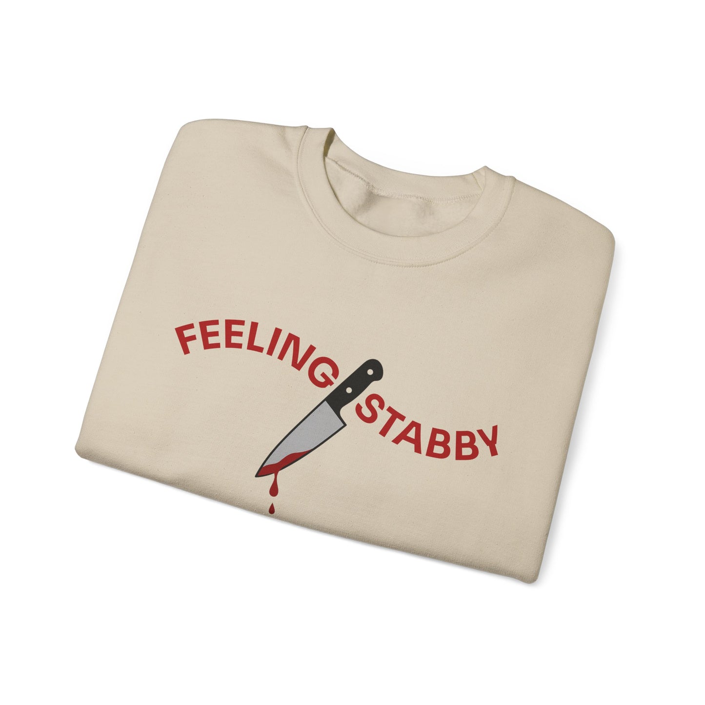 Feeling Stabby Crewneck Sweatshirt-Funny Murder Podcast Gift, Forensics Obsession Cover, Crime Junkie Aesthetic Sweatshirt