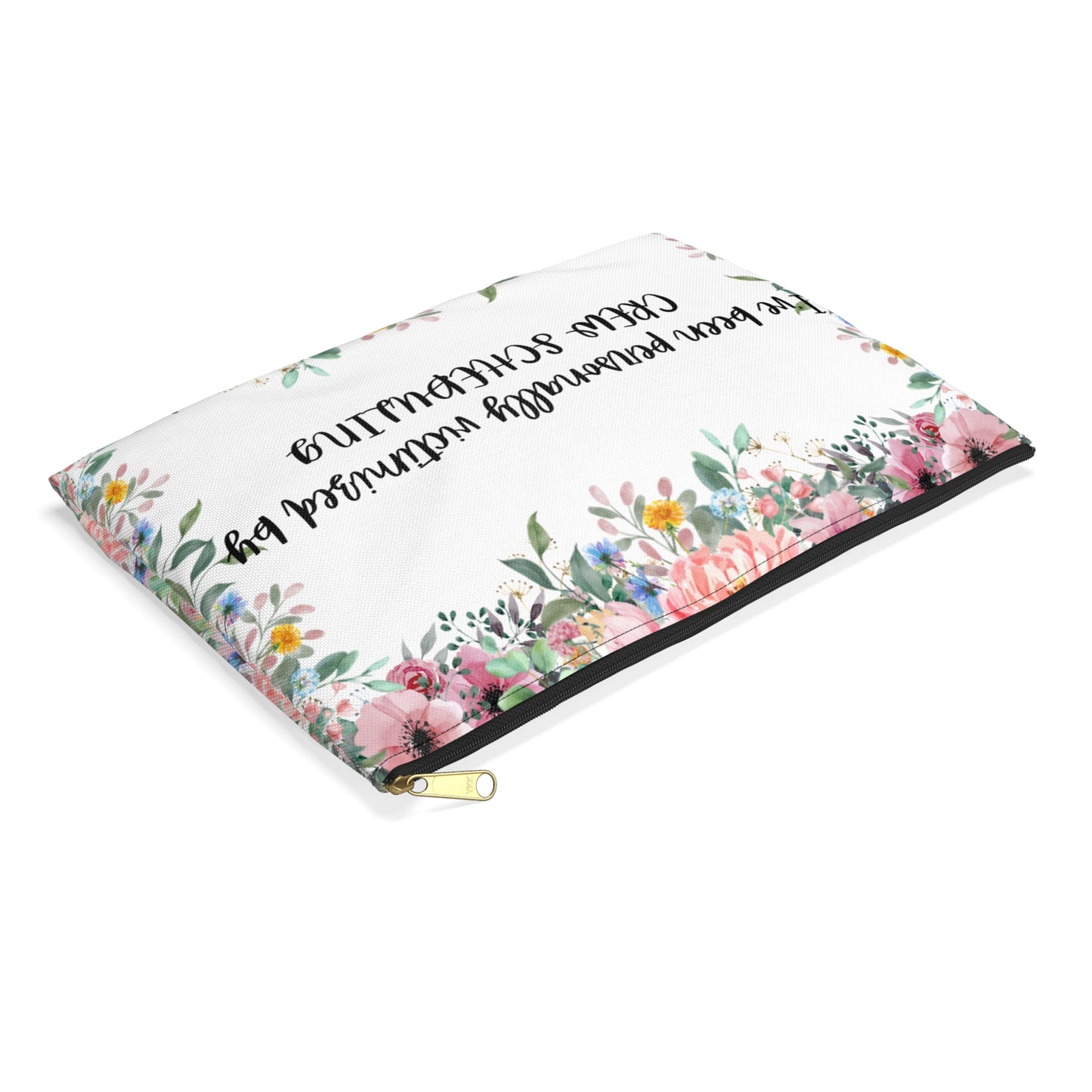 Floral "Victimized by Scheduling" Pouch - Perfect for Crew Scheduling Lovers, Gift for Friends, Fun Makeup Bag, Travel Organizer, Cute Storage Pouch
