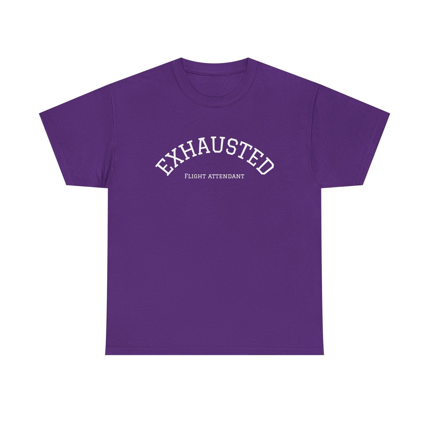 Exhausted Flight Attendant Tee- Funny Aviation Crew Life Tee, Tired Cabin Crew Gift, Airport Outfit for Flight Attendants