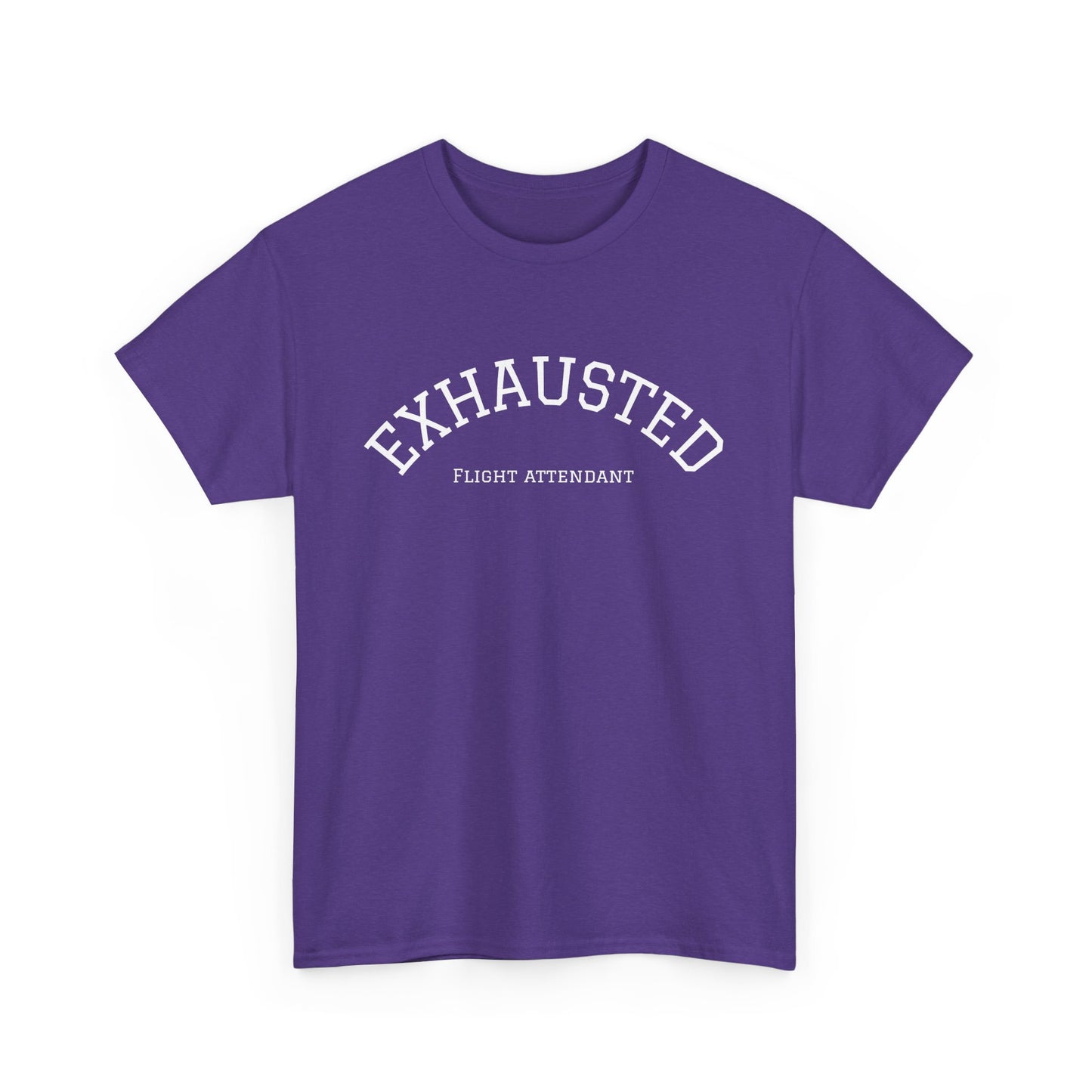 Exhausted Flight Attendant Tee- Funny Aviation Crew Life Tee, Tired Cabin Crew Gift, Airport Outfit for Flight Attendants