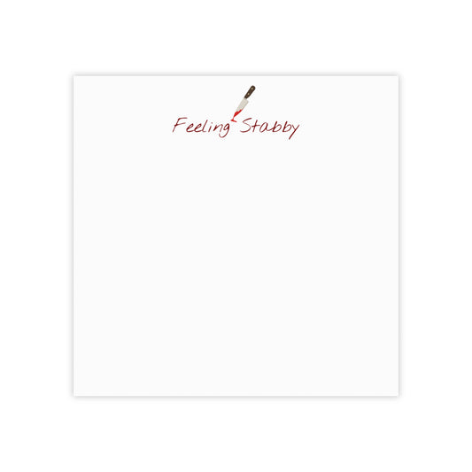 Feeling Stabby Sticky Notes- Funny Dark Humor Notepad, Sarcastic Office Supply for True Crime Fans & Emotionally Unavailable Professionals