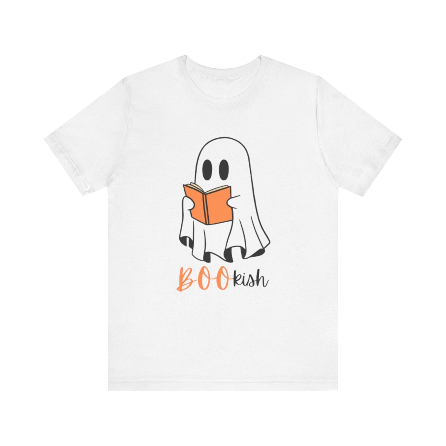 BOOkish Ghost Reading Unisex Tee, Cute Halloween Shirt, Autumn Apparel, Ghost Lover Gift, Spooky Reading T-Shirt
