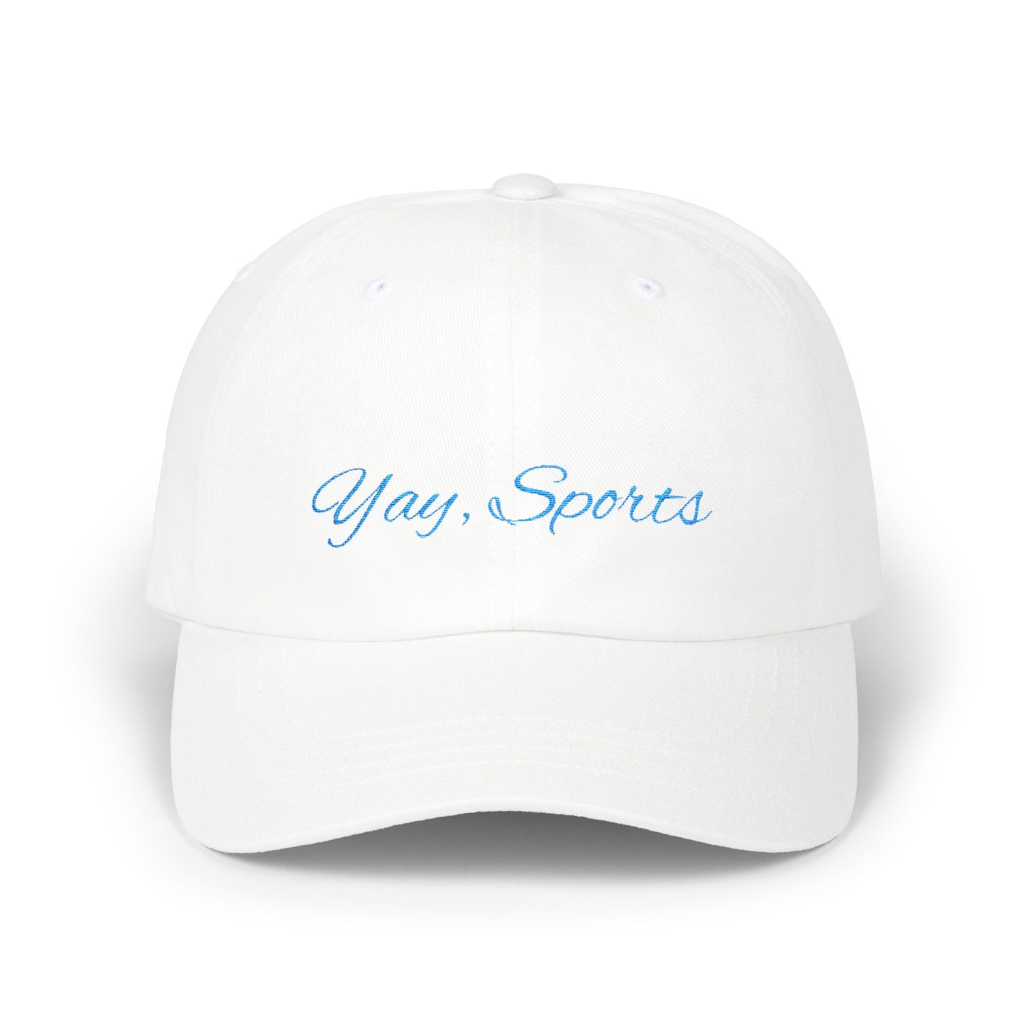Yay, Sports Cap- Sarcastic Embroidered Baseball Cap, Funny Athletic Event Accessory, Gift for People Who Are Indifferent To Sports