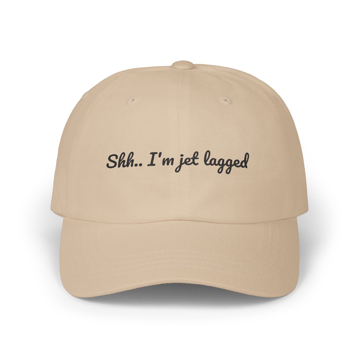 Shhh... I'm Jet Lagged Dad Cap, Relaxed Unisex Hat for Travelers, Gift for Frequent Flyers, Casual Style Cap