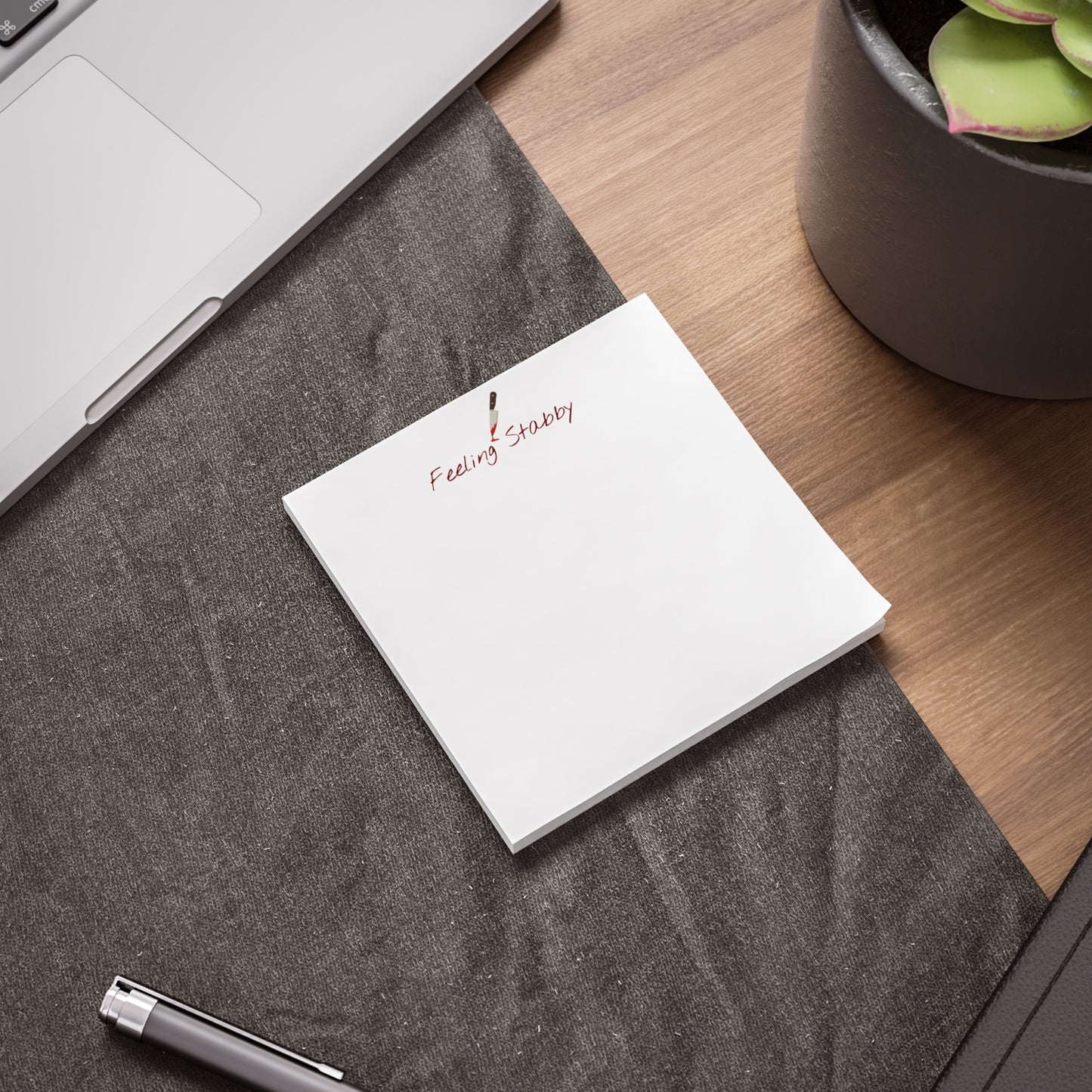 Feeling Stabby Sticky Notes- Funny Dark Humor Notepad, Sarcastic Office Supply for True Crime Fans & Emotionally Unavailable Professionals