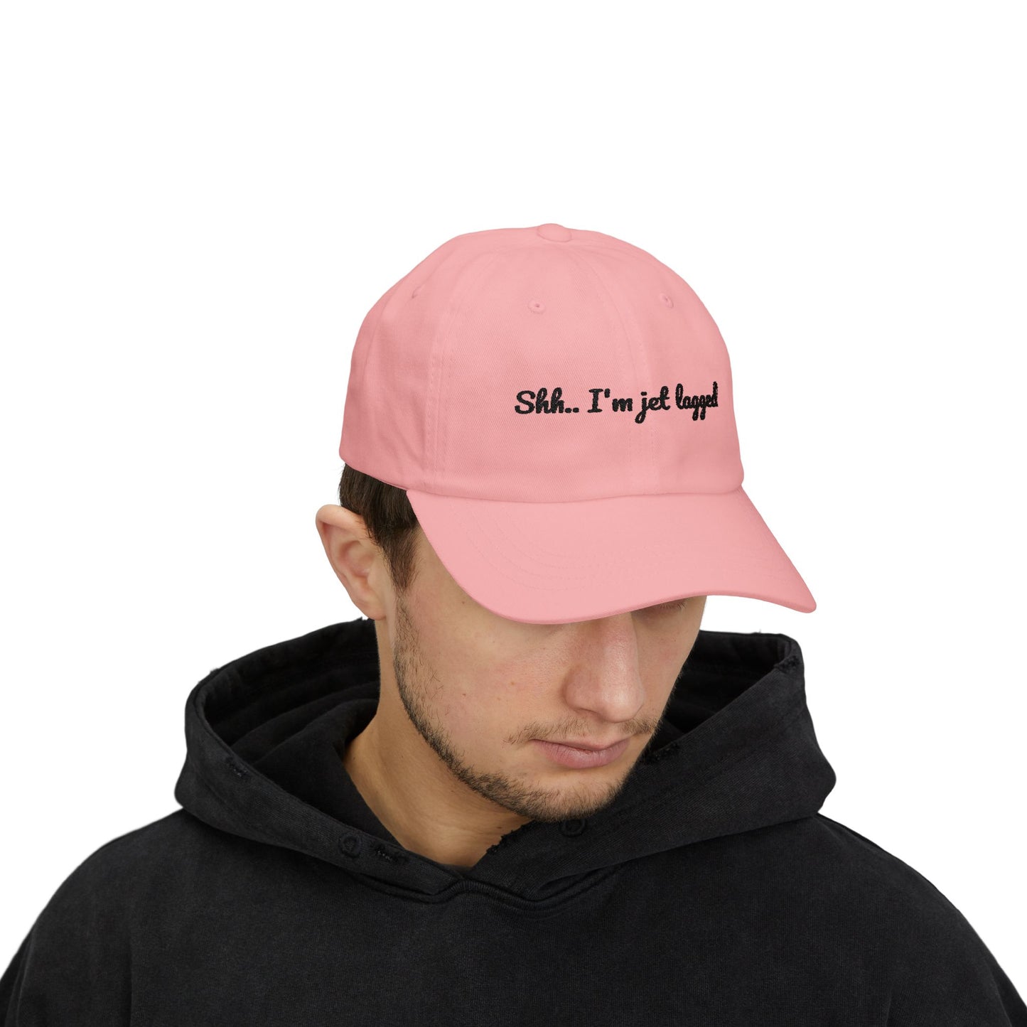 Shhh... I'm Jet Lagged Dad Cap, Relaxed Unisex Hat for Travelers, Gift for Frequent Flyers, Casual Style Cap