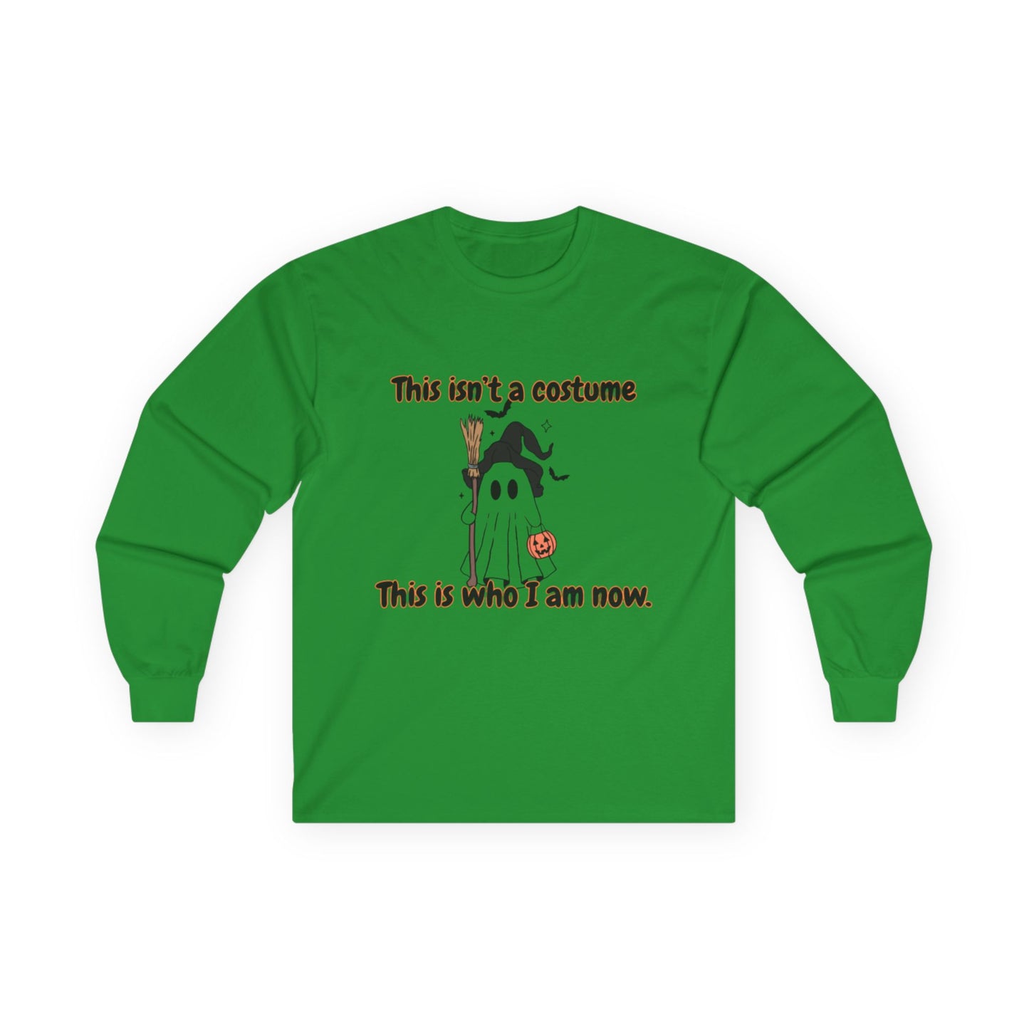 This Is Who I Am Now Long Sleeve Tee, Halloween Shirt, Unisex Cotton Top, Casual Wear, Spooky Costume Alternative