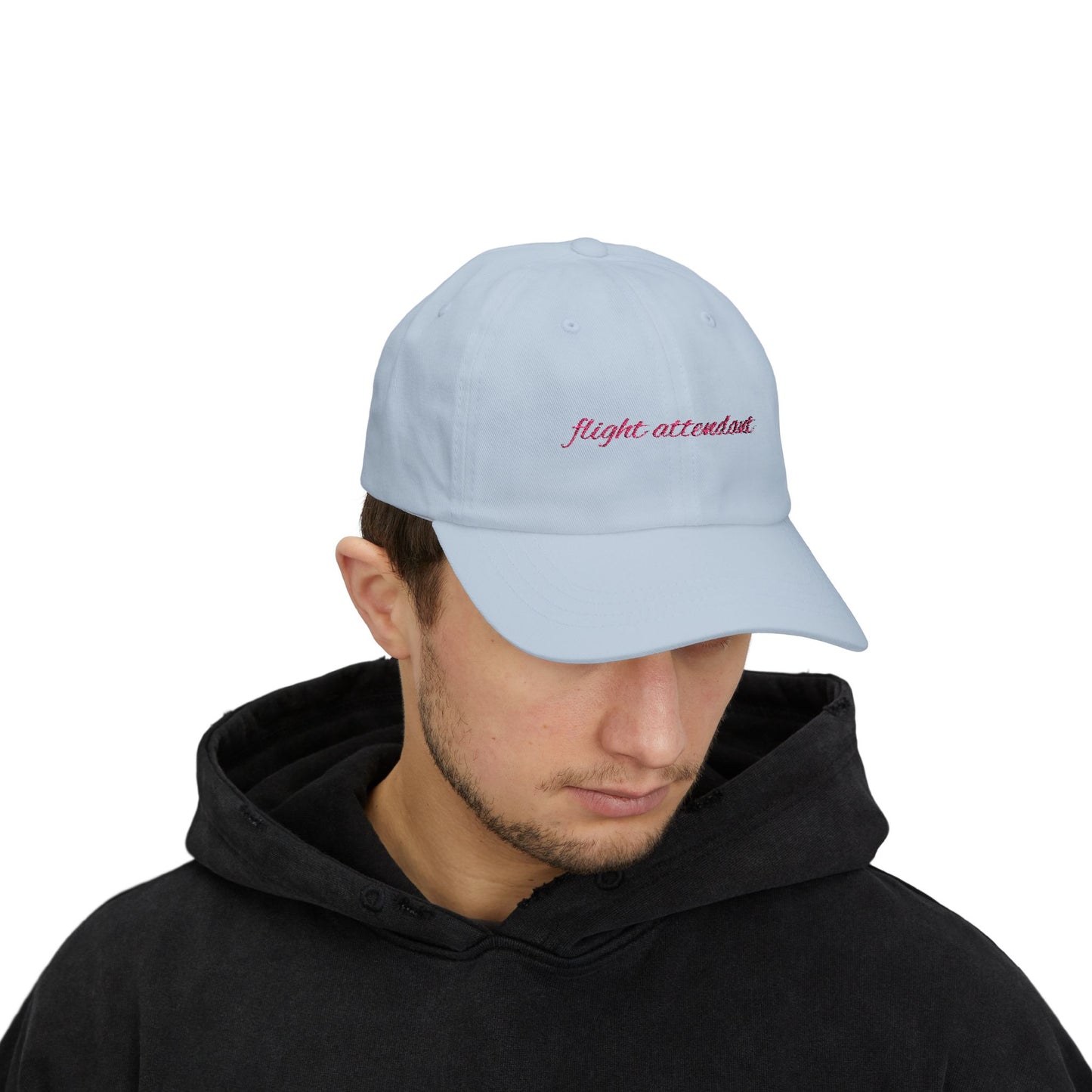 Flight Attendant Cap- Embroidered Baseball Hat for Cabin Crew, Comfy Travel Day Hat, Funny Gift for Airline Crew