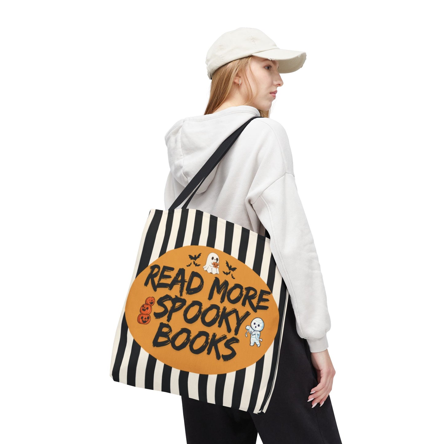 Halloween-Themed Tote Bag for Book Lovers, Spooky Book Tote, Read More Tote, Perfect Gift for Readers, Fall Accessory