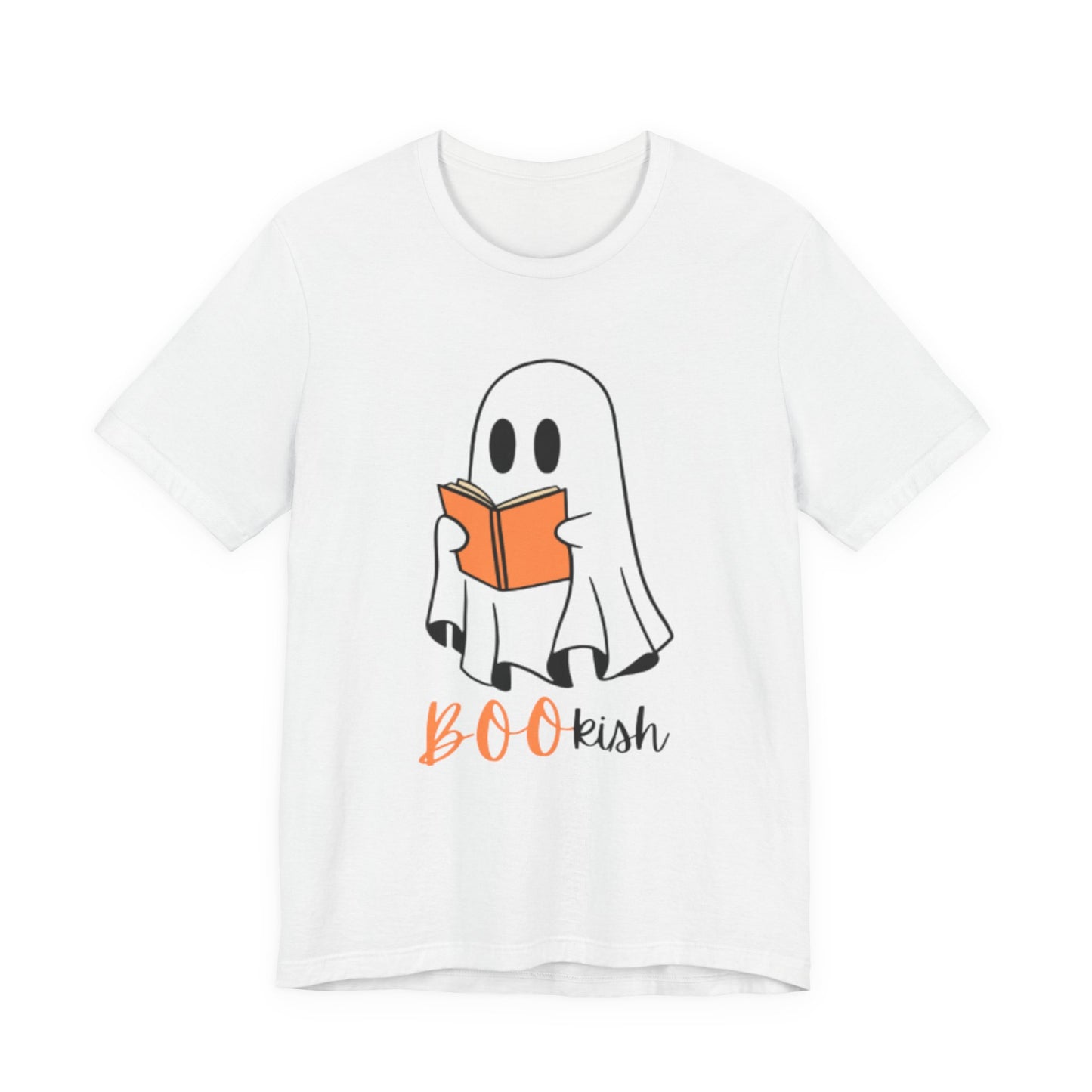 BOOkish Ghost Reading Unisex Tee, Cute Halloween Shirt, Autumn Apparel, Ghost Lover Gift, Spooky Reading T-Shirt