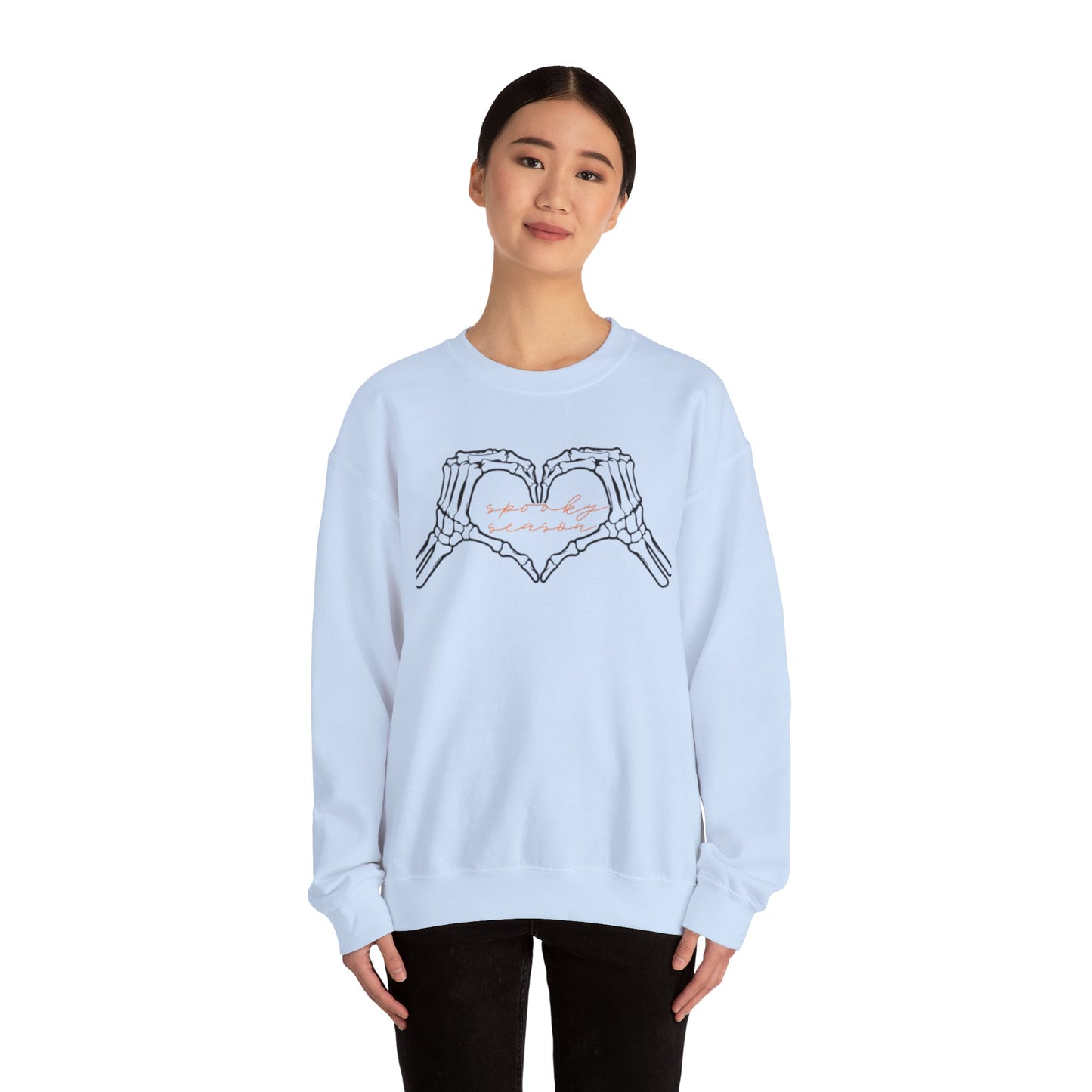 Spooky Season Unisex Crewneck Sweatshirt, Cozy Gift for Friends, Skeleton Love, Halloween Apparel, Casual Layering