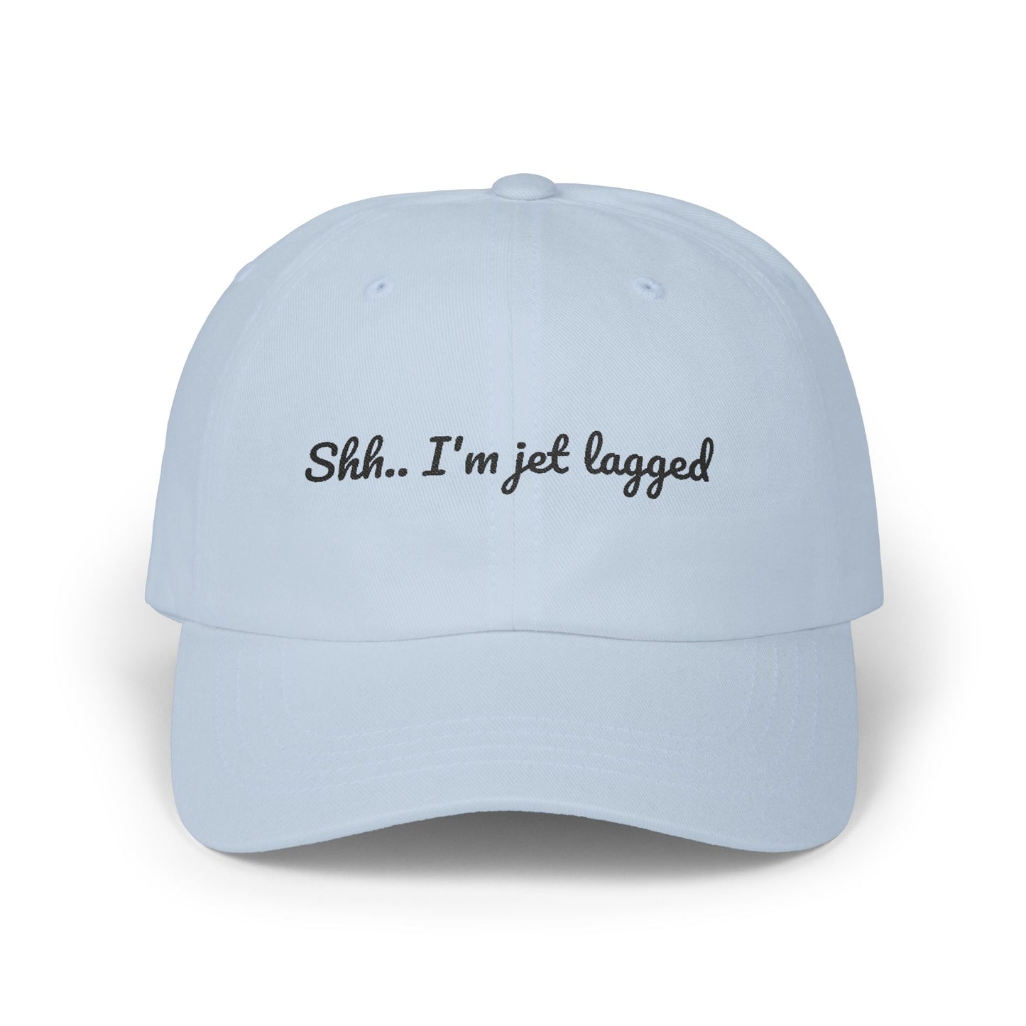 Shhh... I'm Jet Lagged Dad Cap, Relaxed Unisex Hat for Travelers, Gift for Frequent Flyers, Casual Style Cap