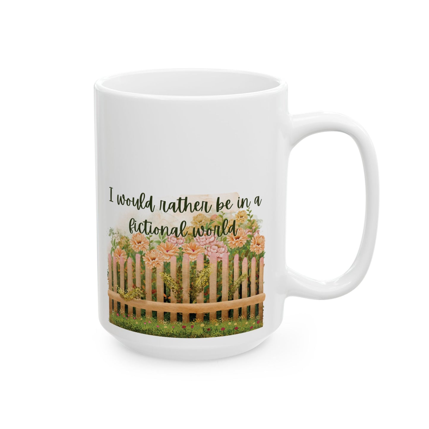 Charming Floral Garden Mug, Gift for Readers, Gardeners, Home Decor, Coffee Lover's Essential, Mother's Day, Inspirational Quote
