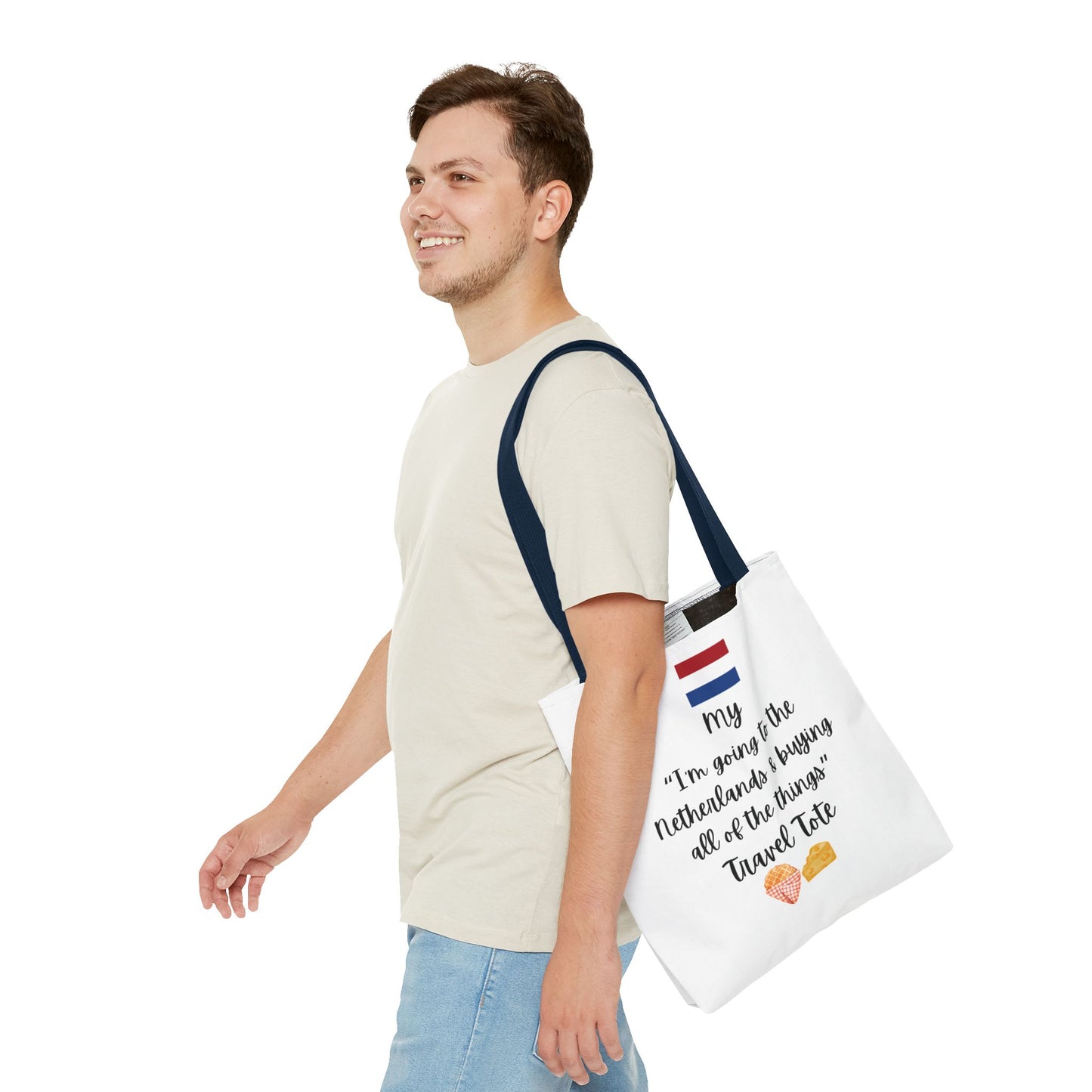 Travel Tote Bag – "My I'm Going to the Netherlands & Buying All of The Things" – Perfect for Flight Crews, Vacation, Beach, Shopping, Gift for Travelers, Adventure