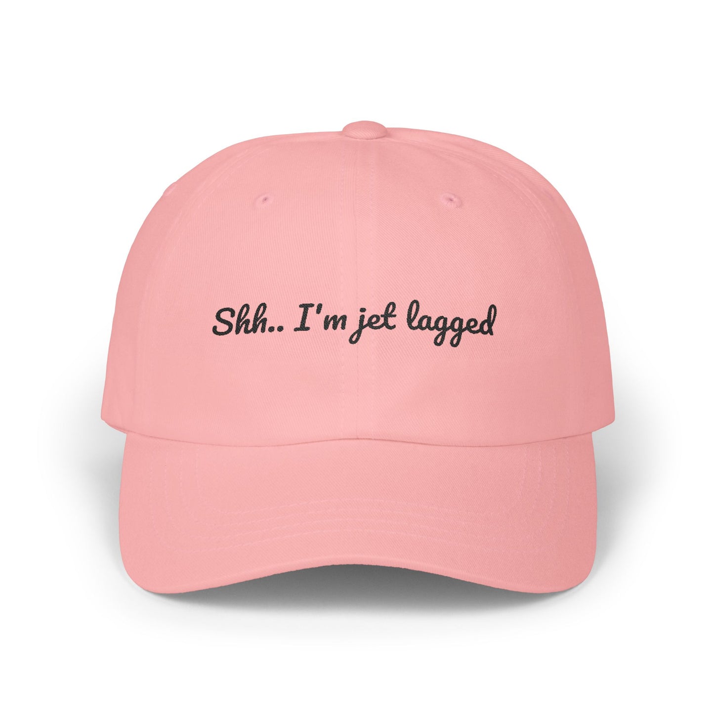 Shhh... I'm Jet Lagged Dad Cap, Relaxed Unisex Hat for Travelers, Gift for Frequent Flyers, Casual Style Cap