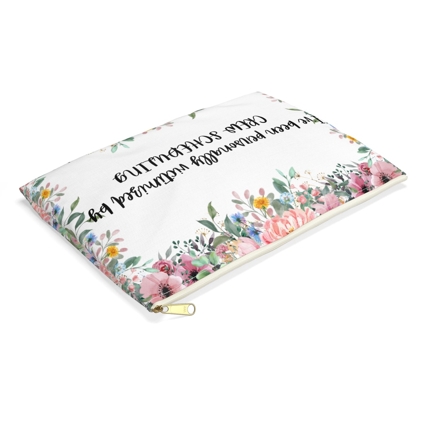 Floral "Victimized by Scheduling" Pouch - Perfect for Crew Scheduling Lovers, Gift for Friends, Fun Makeup Bag, Travel Organizer, Cute Storage Pouch