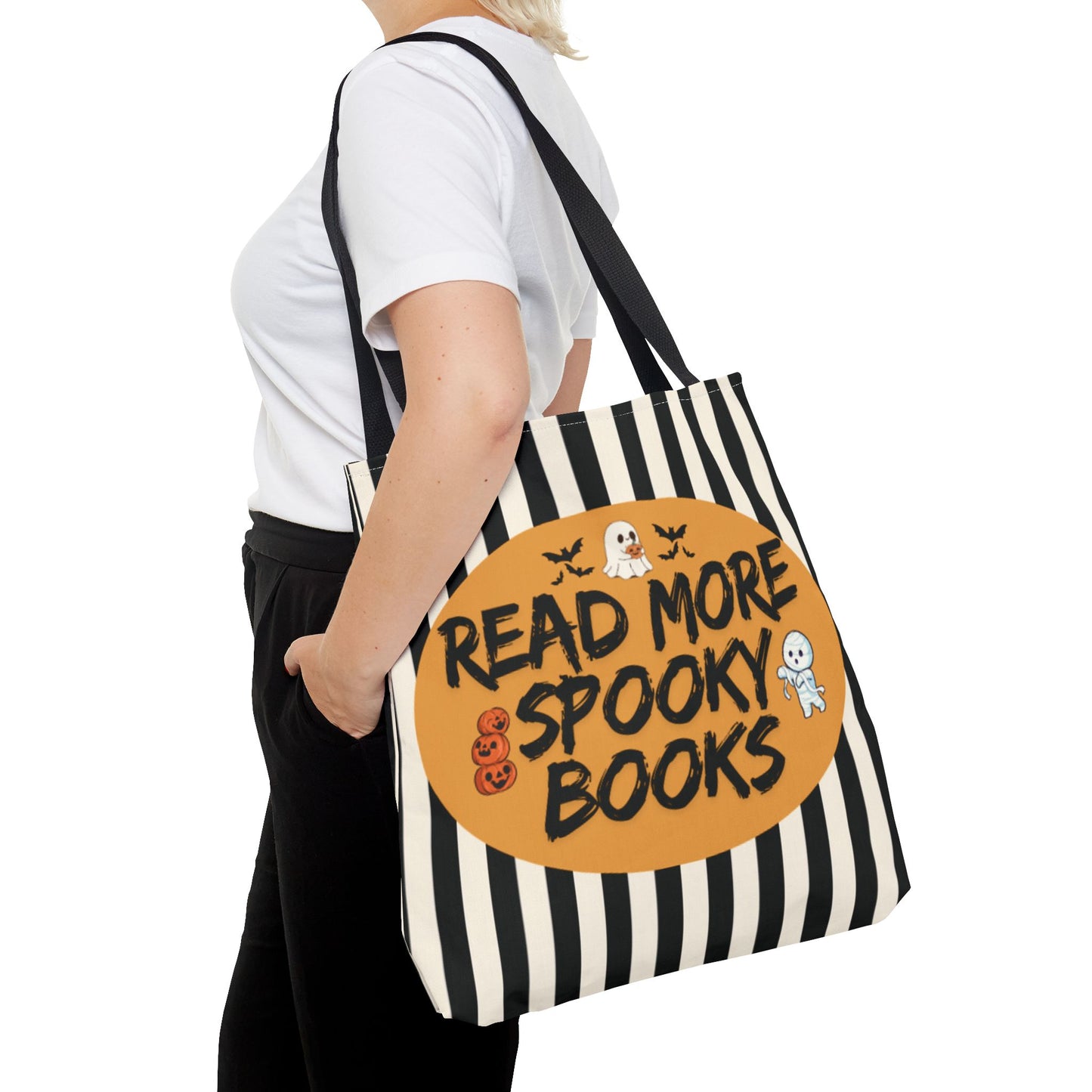 Halloween-Themed Tote Bag for Book Lovers, Spooky Book Tote, Read More Tote, Perfect Gift for Readers, Fall Accessory