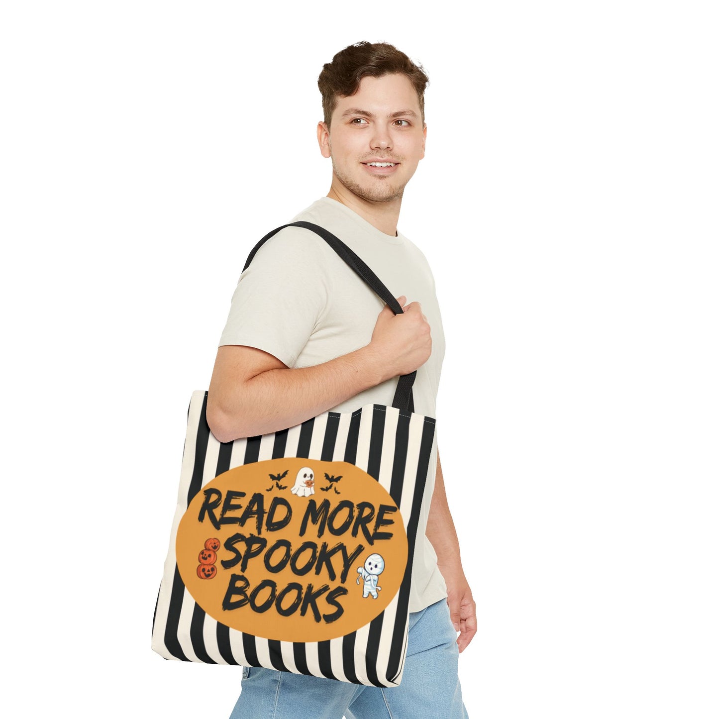 Halloween-Themed Tote Bag for Book Lovers, Spooky Book Tote, Read More Tote, Perfect Gift for Readers, Fall Accessory