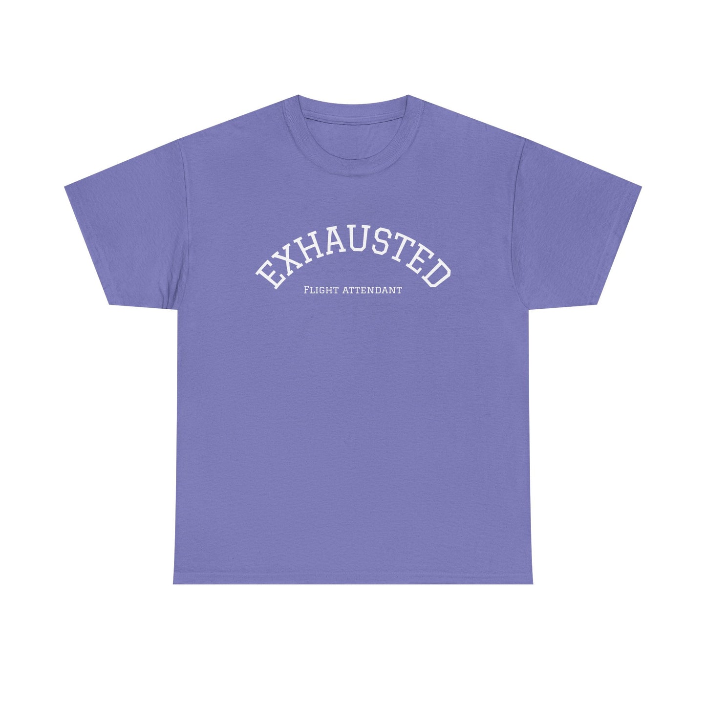 Exhausted Flight Attendant Tee- Funny Aviation Crew Life Tee, Tired Cabin Crew Gift, Airport Outfit for Flight Attendants