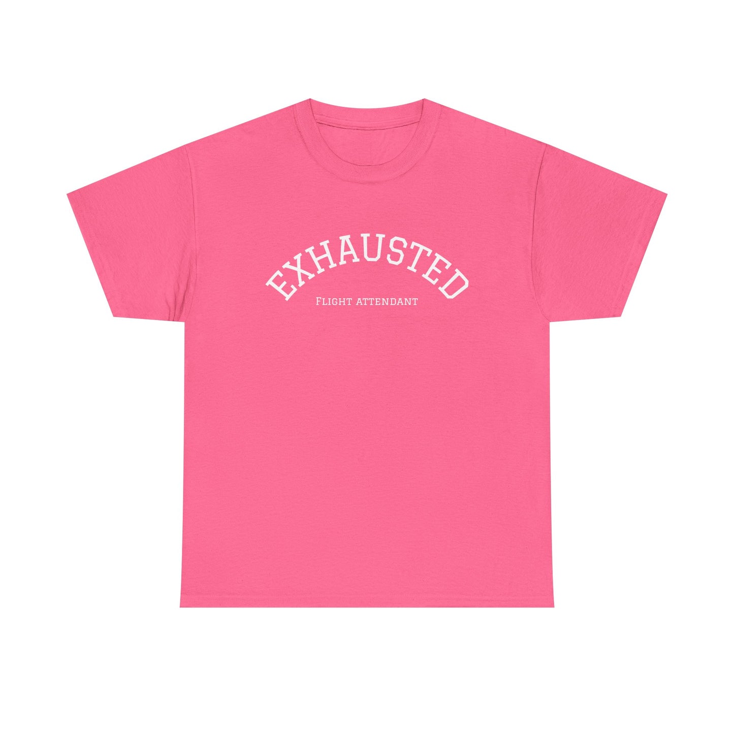Exhausted Flight Attendant Tee- Funny Aviation Crew Life Tee, Tired Cabin Crew Gift, Airport Outfit for Flight Attendants