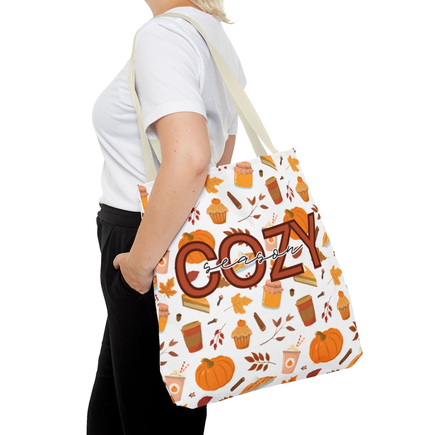 Cozy Season Tote Bag, Fall Tote, Autumn Bag, Halloween Shopping Bag, Seasonal Gift, Eco-Friendly Tote