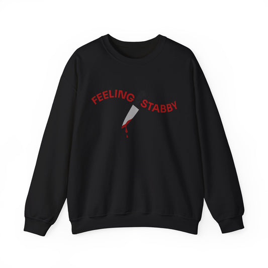 Feeling Stabby Crewneck Sweatshirt-Funny Murder Podcast Gift, Forensics Obsession Cover, Crime Junkie Aesthetic Sweatshirt