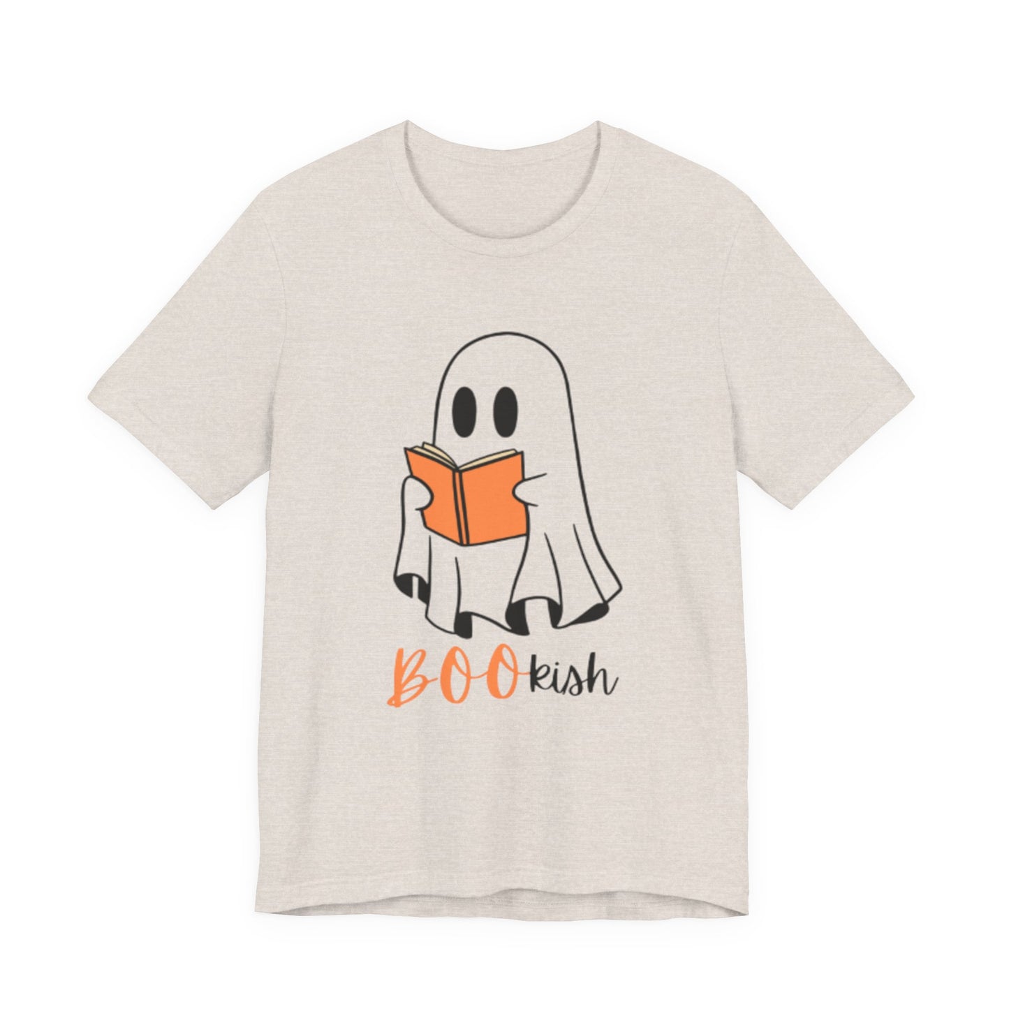 BOOkish Ghost Reading Unisex Tee, Cute Halloween Shirt, Autumn Apparel, Ghost Lover Gift, Spooky Reading T-Shirt
