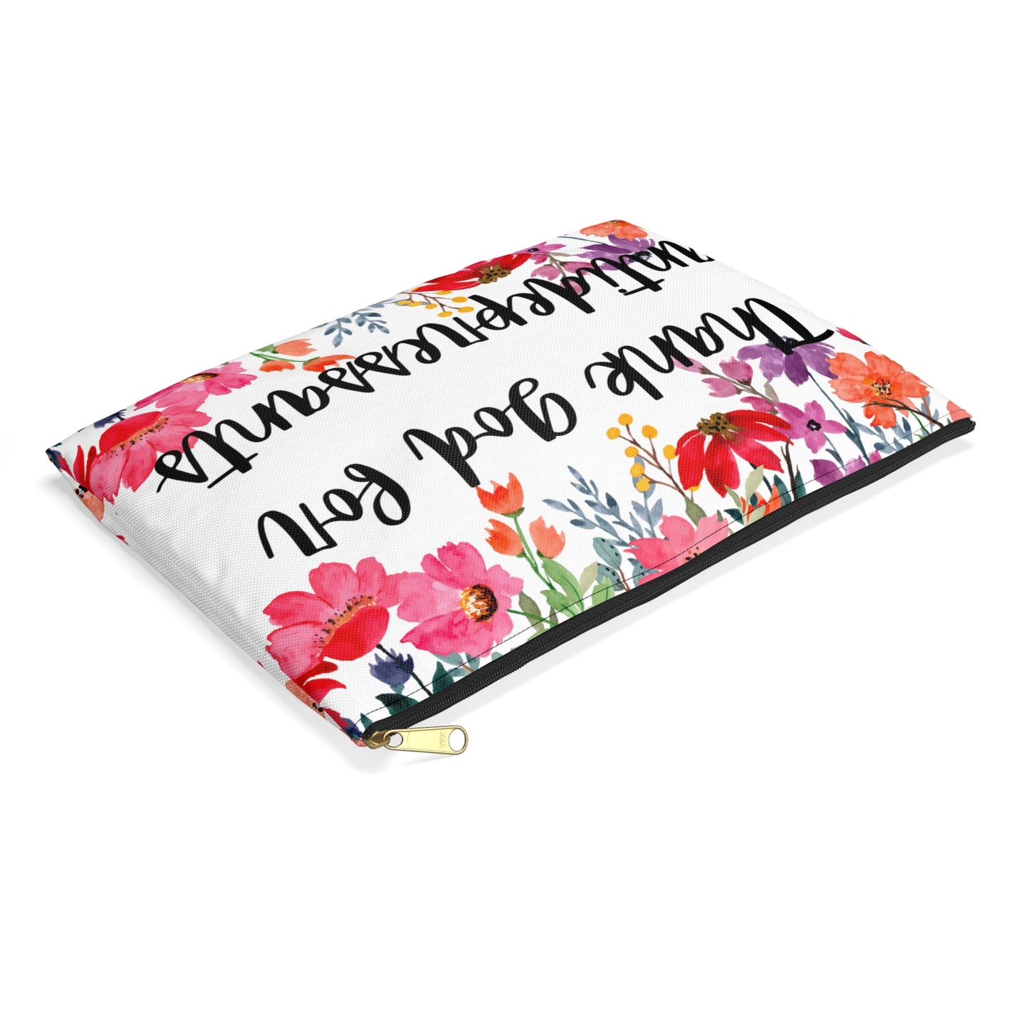 Floral Thank God for Antidepressants Accessory Pouch | Mental Health Awareness, Gift for Friends, Self-Care Pouch, Motivational Bag