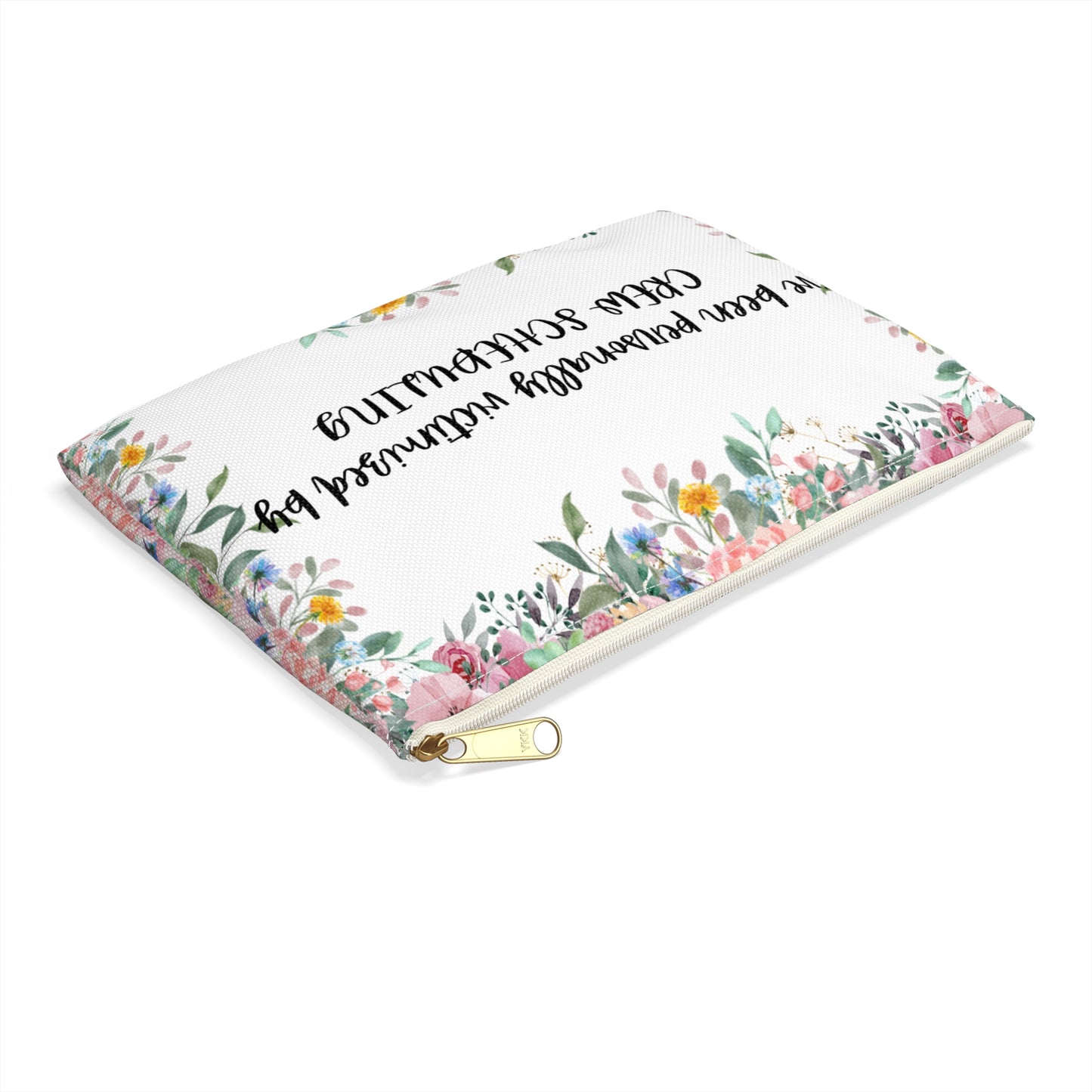 Floral "Victimized by Scheduling" Pouch - Perfect for Crew Scheduling Lovers, Gift for Friends, Fun Makeup Bag, Travel Organizer, Cute Storage Pouch