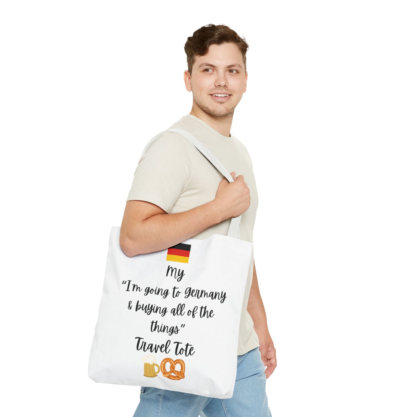 Travel Tote Bag – "My I'm Going to Germany & Buying All of The Things" – Perfect for Flight Crews, Vacation, Beach, Shopping, Gift for Travelers, Adventure