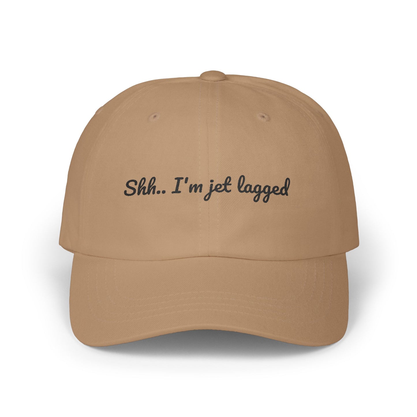 Shhh... I'm Jet Lagged Dad Cap, Relaxed Unisex Hat for Travelers, Gift for Frequent Flyers, Casual Style Cap