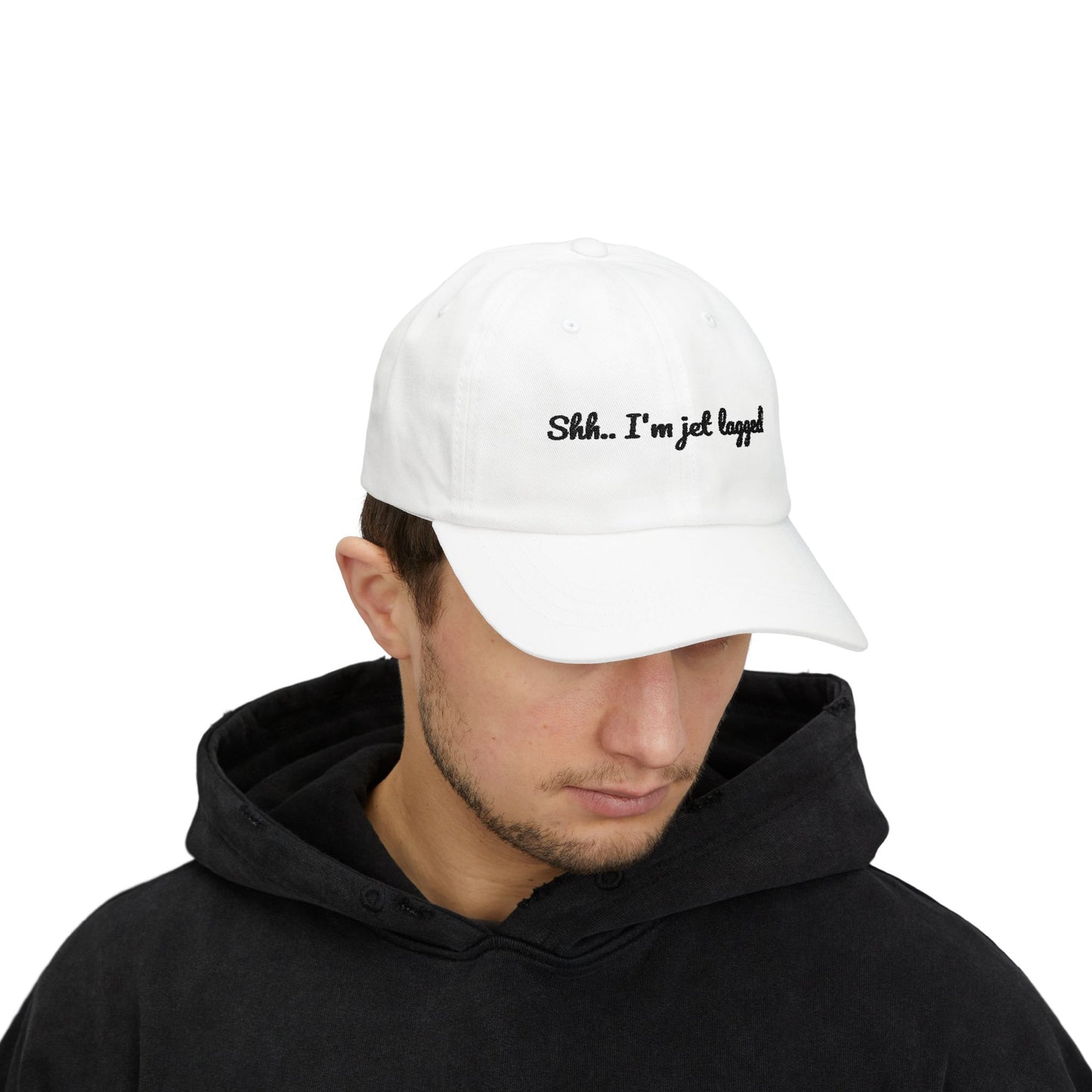 Shhh... I'm Jet Lagged Dad Cap, Relaxed Unisex Hat for Travelers, Gift for Frequent Flyers, Casual Style Cap