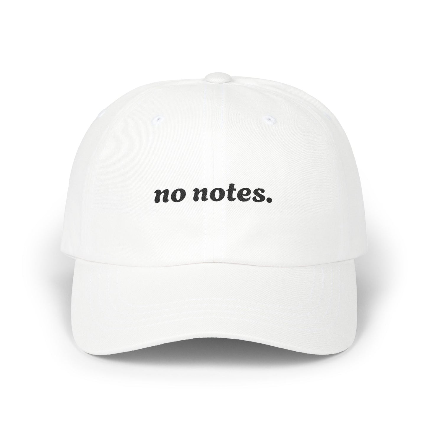 Classic Dad Cap with 'No Notes' Embroidery - Casual Style Hat for Lovers of New Girl, Gift for Humans, Everyday Wear, Birthdays