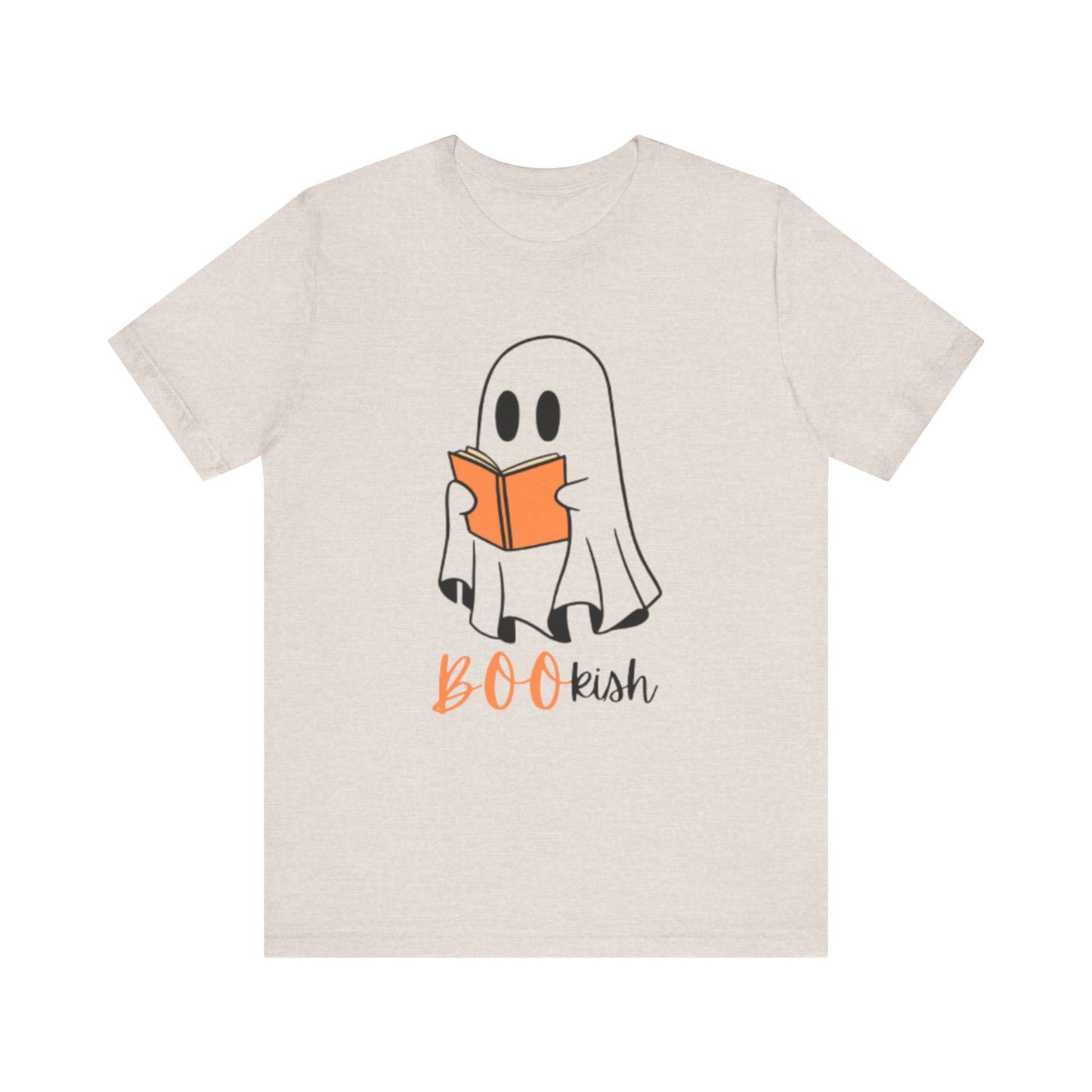BOOkish Ghost Reading Unisex Tee, Cute Halloween Shirt, Autumn Apparel, Ghost Lover Gift, Spooky Reading T-Shirt