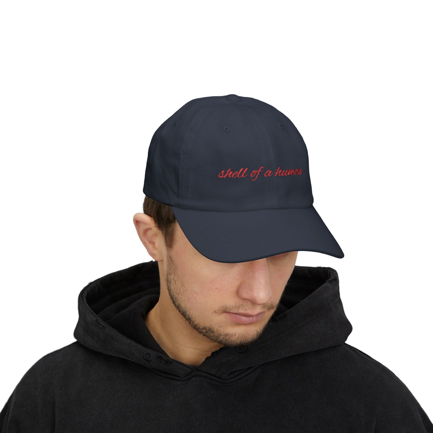 Shell of a Human Cap- Funny Burnout Embroidered Cap, Sarcastic Mood Hat, Mental Exhaustion Gift for Tired Overachievers