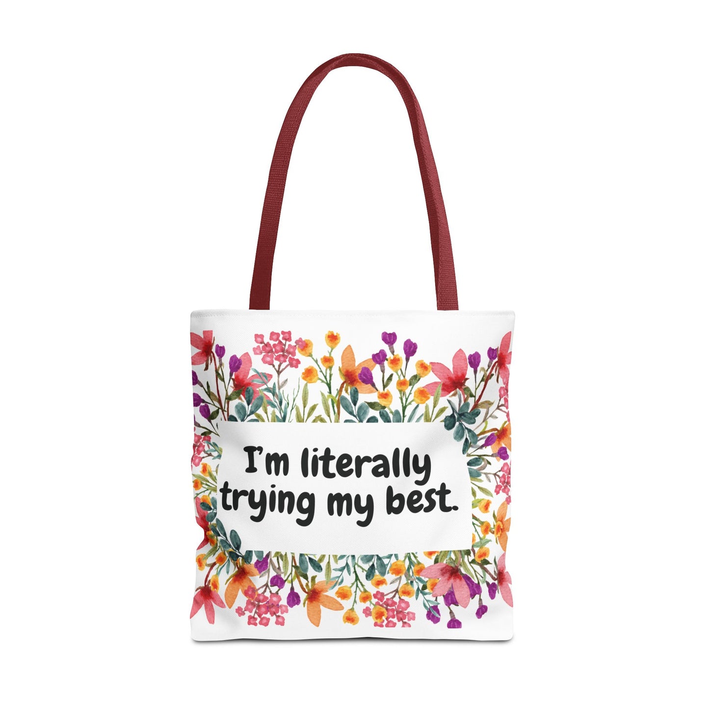 I'm Trying my Best Tote Bag, Eco-Friendly Shopping Bag, Gift for Students, Inspirational Everyday Carryall, Perfect for Celebrations