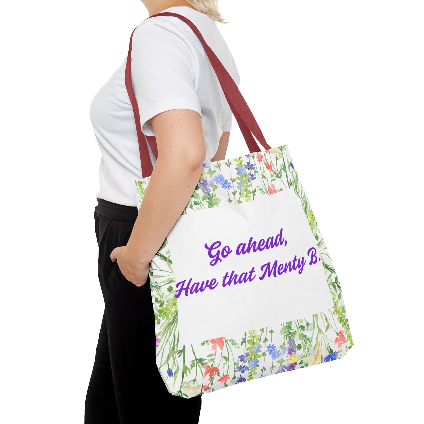 Floral Motivational Tote Bag, Inspirational Gift, Shopping Bag, Eco-Friendly, Spring Style, Unique Tote for Everyday Use