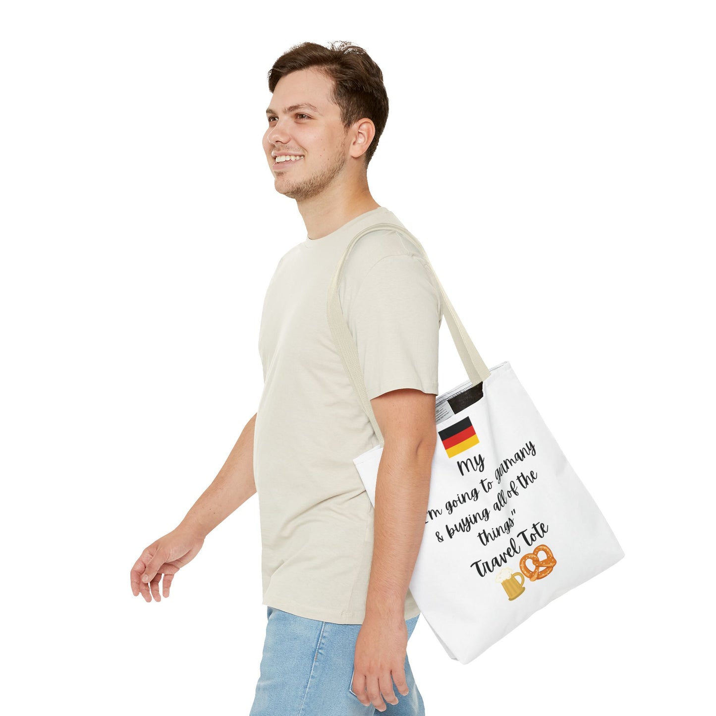 Travel Tote Bag – "My I'm Going to Germany & Buying All of The Things" – Perfect for Flight Crews, Vacation, Beach, Shopping, Gift for Travelers, Adventure