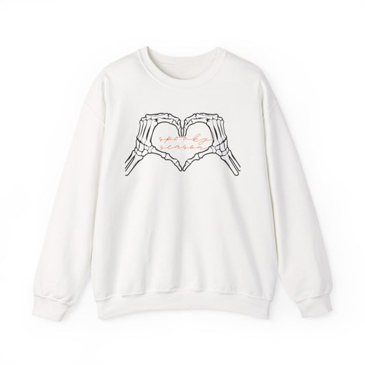 Spooky Season Unisex Crewneck Sweatshirt, Cozy Gift for Friends, Skeleton Love, Halloween Apparel, Casual Layering