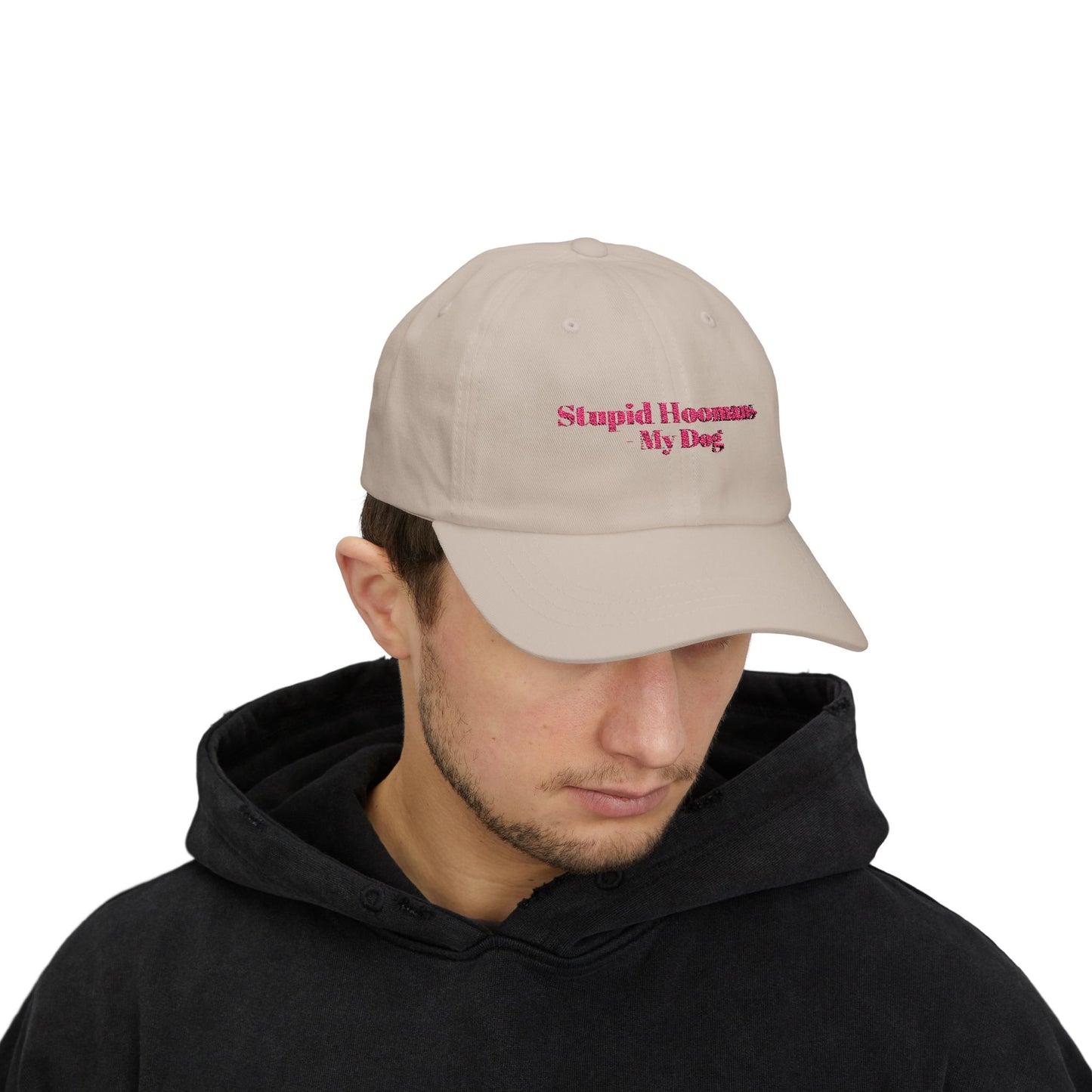 Stupid Hoomans Dad Cap - Funny Pet Lover Gift, White Baseball Hat for Dog Owners, Casual Everyday Cap, Gift for Father's Day