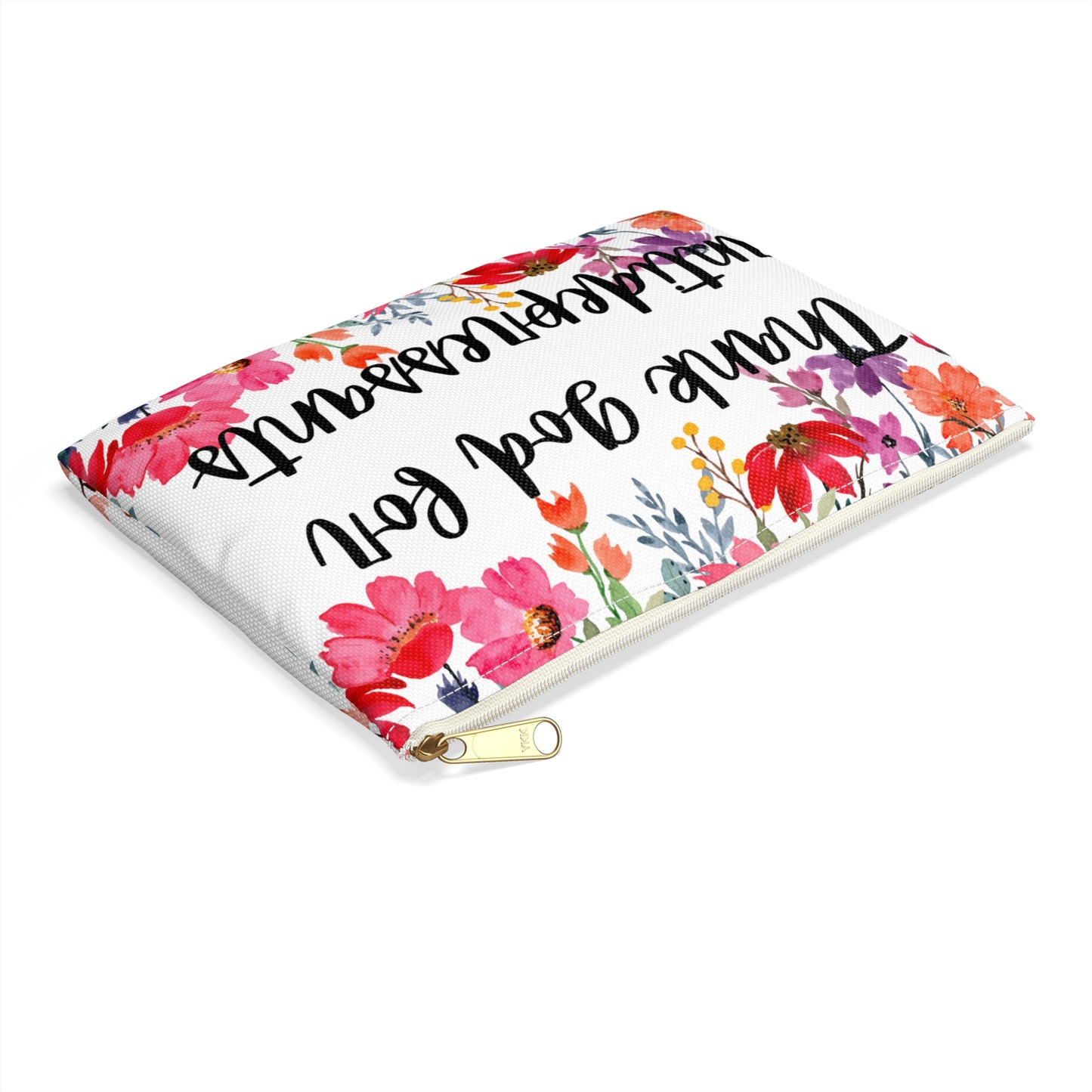 Floral Thank God for Antidepressants Accessory Pouch | Mental Health Awareness, Gift for Friends, Self-Care Pouch, Motivational Bag