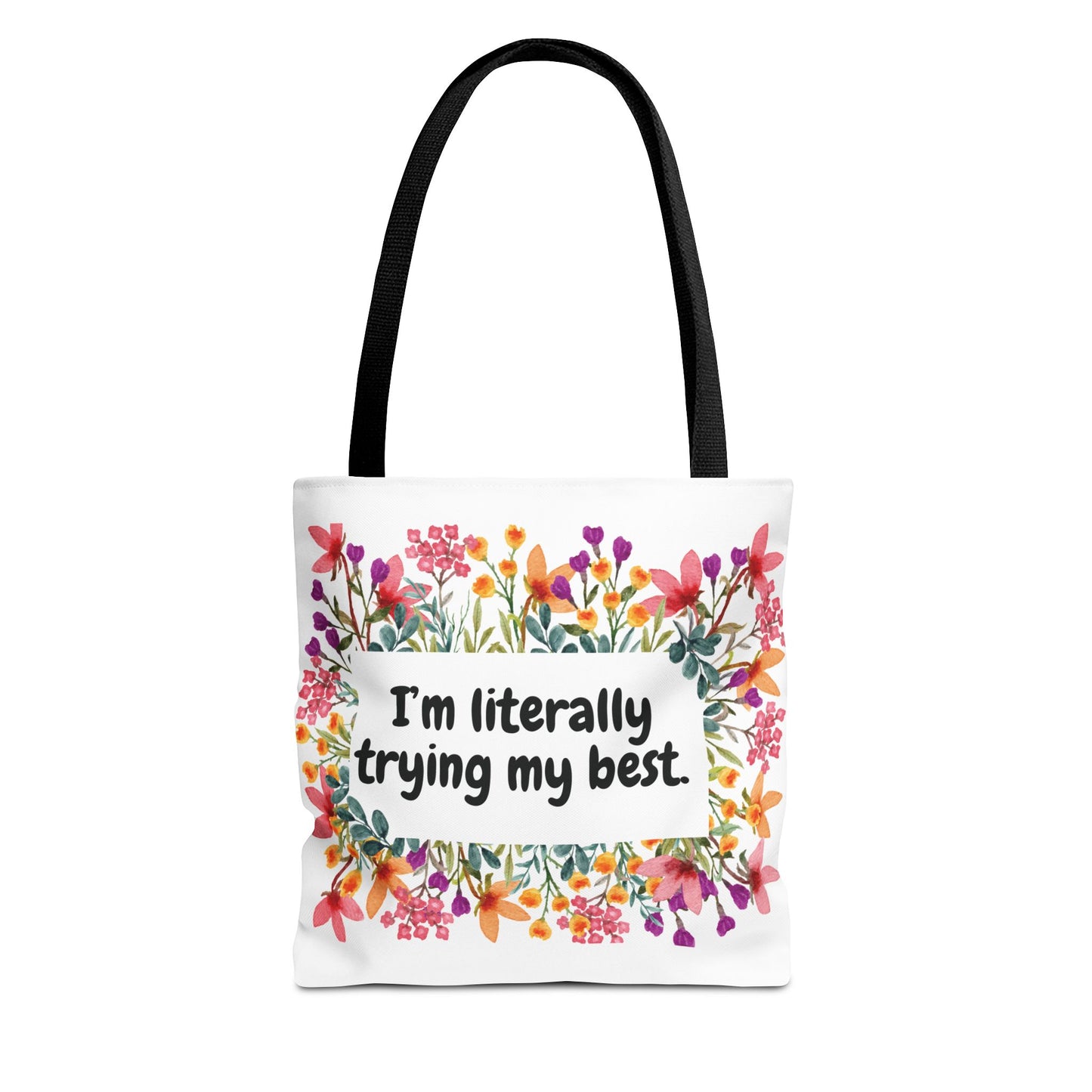 I'm Trying my Best Tote Bag, Eco-Friendly Shopping Bag, Gift for Students, Inspirational Everyday Carryall, Perfect for Celebrations