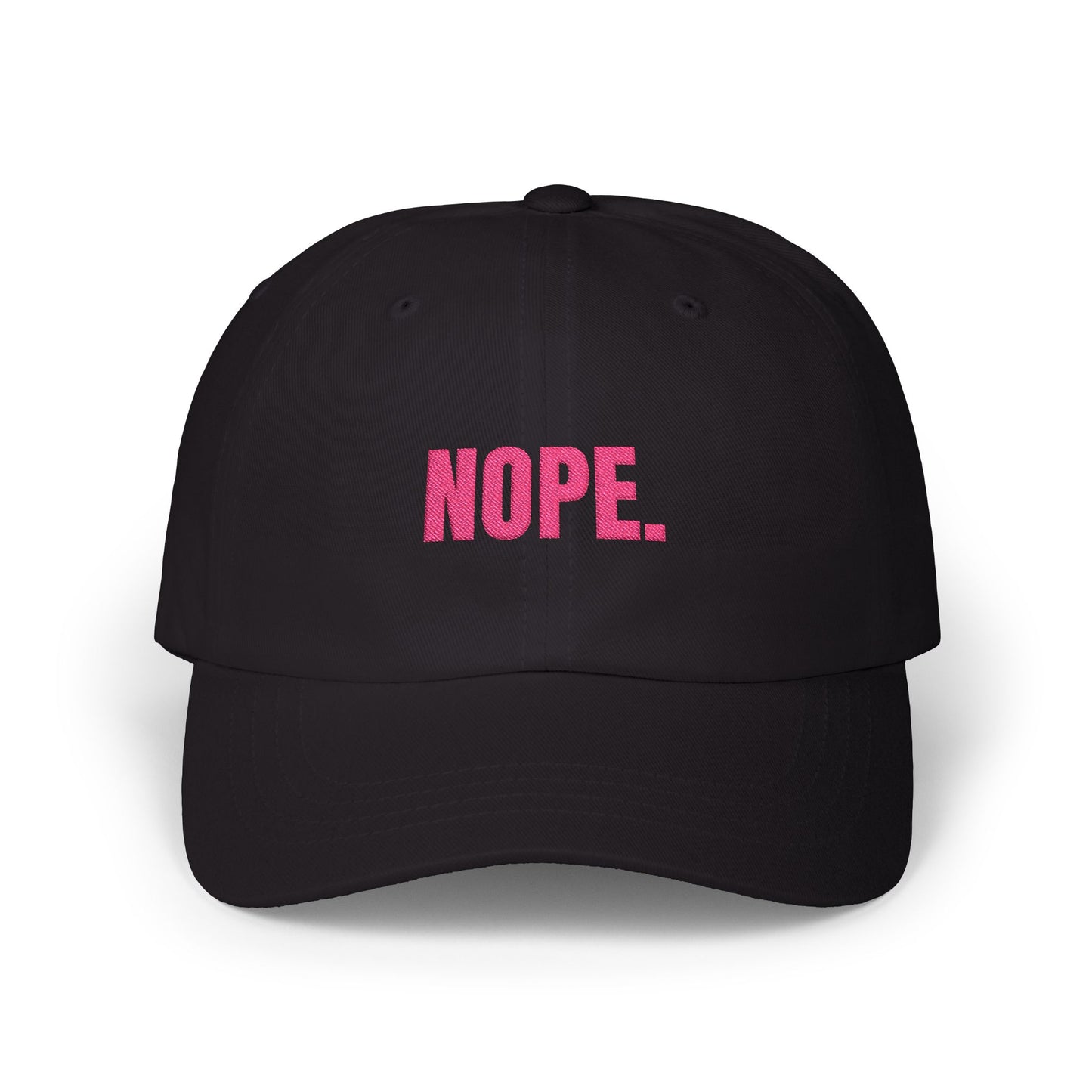 NOPE Cap- Sarcastic Embroidered Baseball Cap, Funny Low-Key Mood Hat, Sassy Gift for Introverts and Burnt-Out Baddies