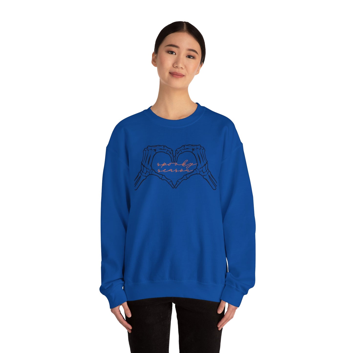Spooky Season Unisex Crewneck Sweatshirt, Cozy Gift for Friends, Skeleton Love, Halloween Apparel, Casual Layering