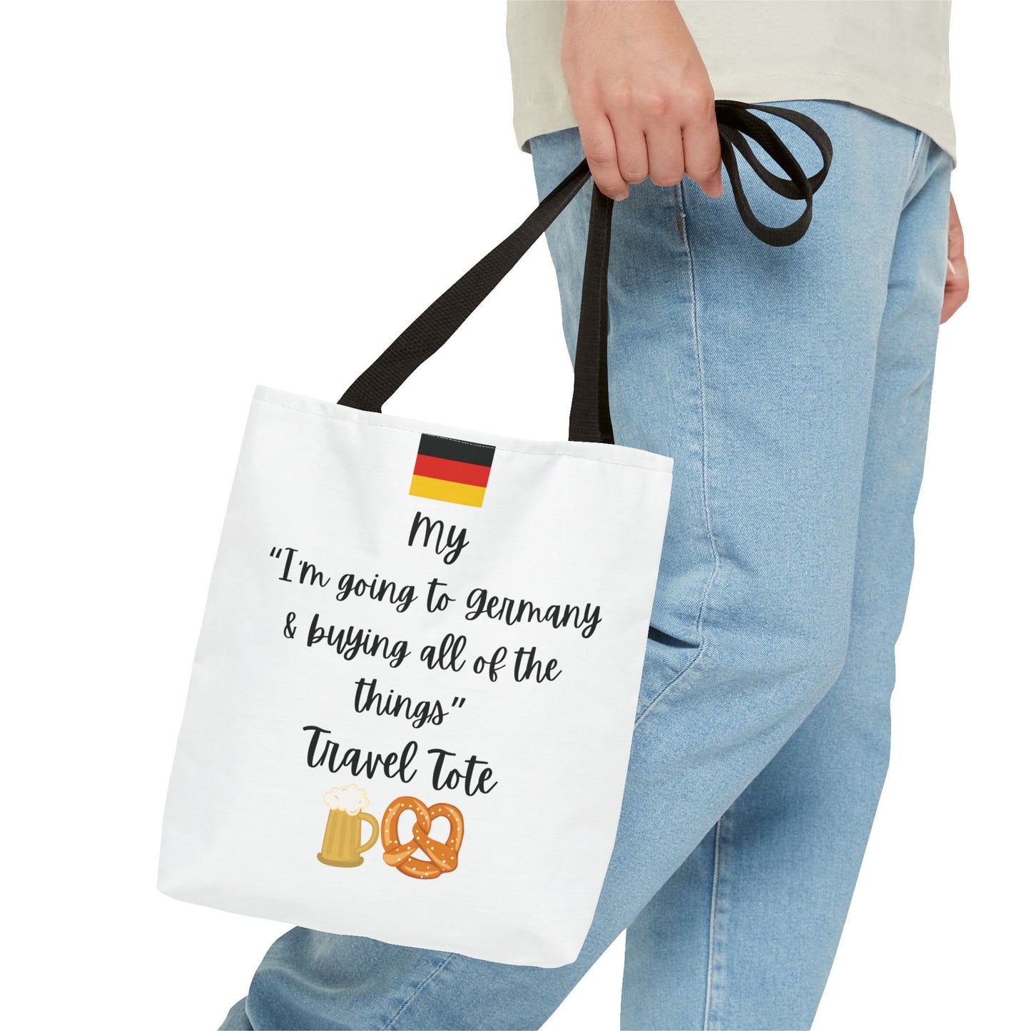 Travel Tote Bag – "My I'm Going to Germany & Buying All of The Things" – Perfect for Flight Crews, Vacation, Beach, Shopping, Gift for Travelers, Adventure