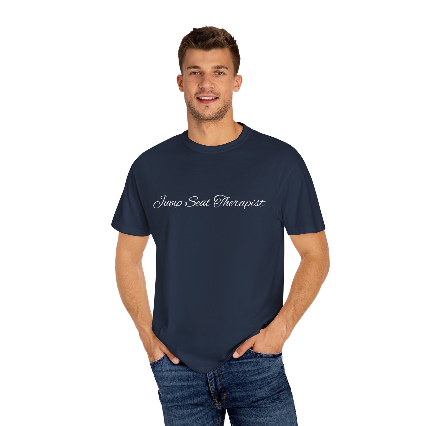 Jump Seat Therapist T-Shirt- Funny Flight Attendant Tee, Cabin Crew Life Shirt, Sarcastic Aviation Gift for Airline Workers