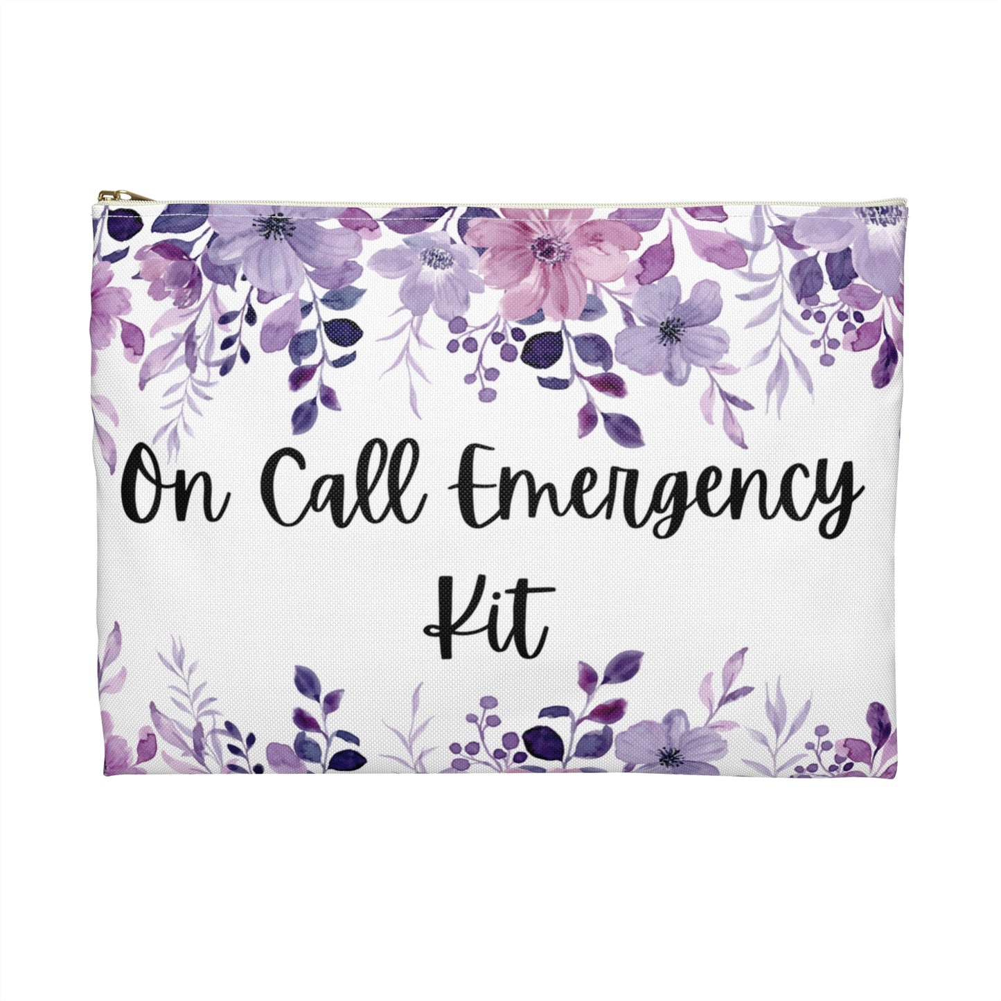 Floral "On Call Emergency Kit" Pouch, Travel Accessories, Makeup Organizer, Gift for Nurses, Health Care Essentials