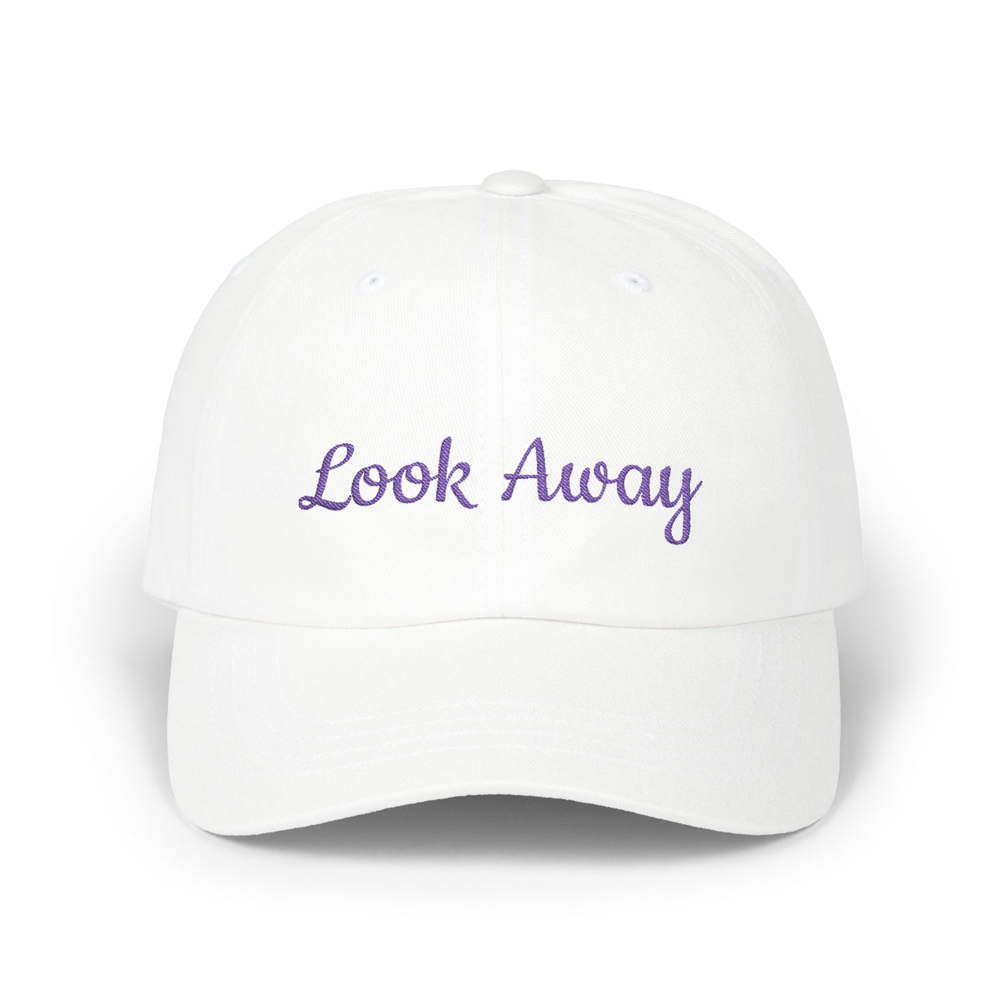 Classic Cap with 'Look Away' Embroidery, Casual Baseball Hat, Gift for Any and All Introverts, Summer Accessory, Trendy Fashion, Don't Look At Me