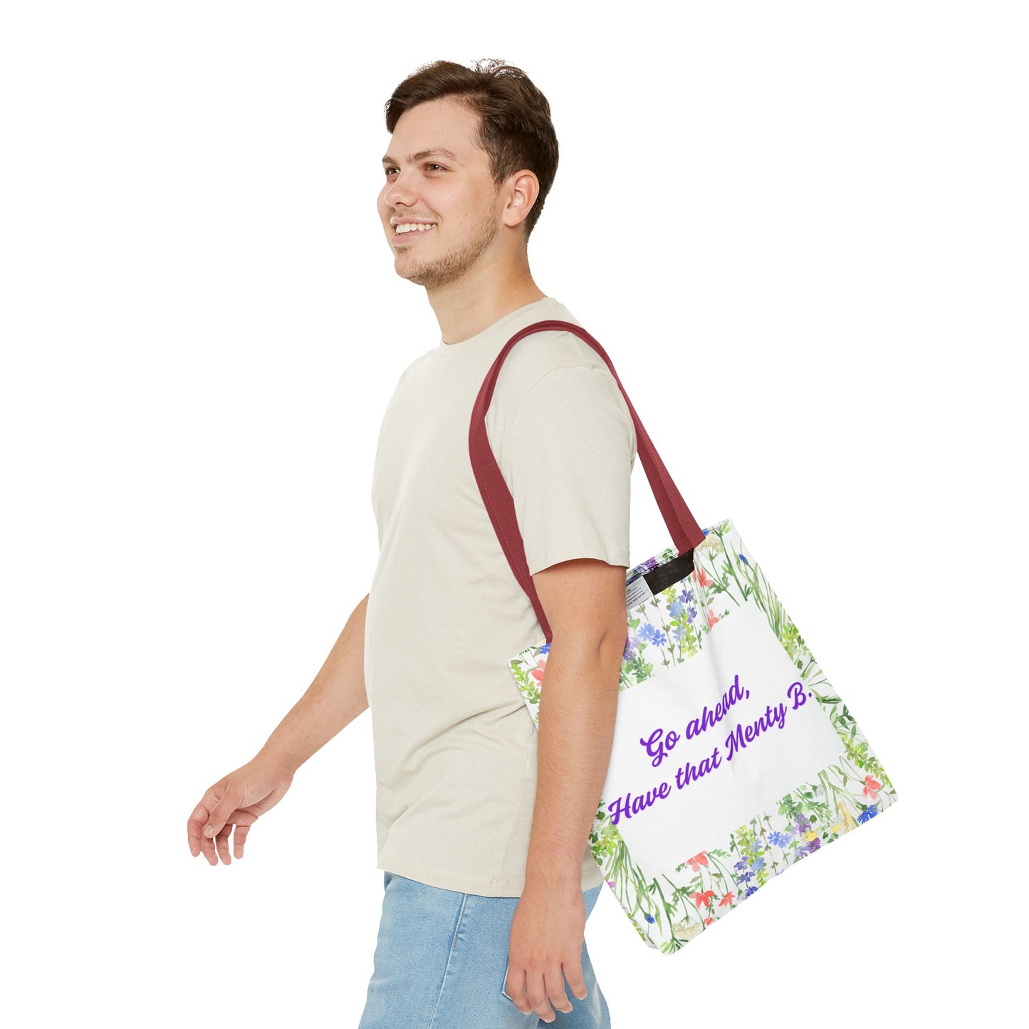 Floral Motivational Tote Bag, Inspirational Gift, Shopping Bag, Eco-Friendly, Spring Style, Unique Tote for Everyday Use